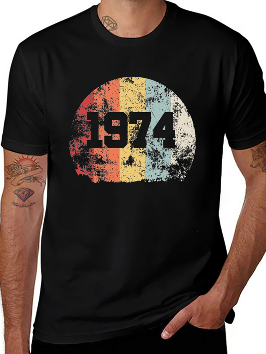 Vintage 1974 Graphic Tee - Retro Birthday Shirt