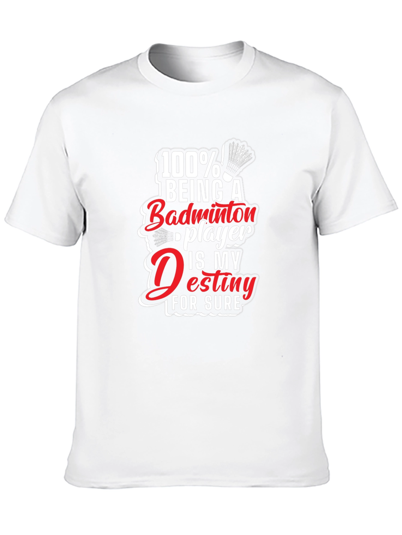 Badminton Player Destiny Graphic Tee - Black Cotton T-Shirt