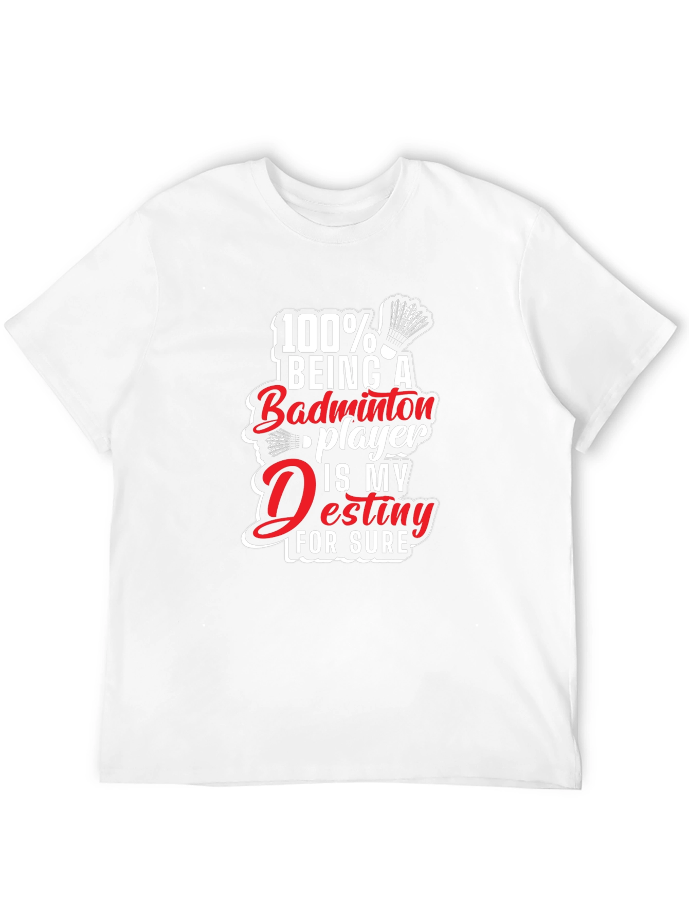 Badminton Player Destiny Graphic Tee - Black Cotton T-Shirt