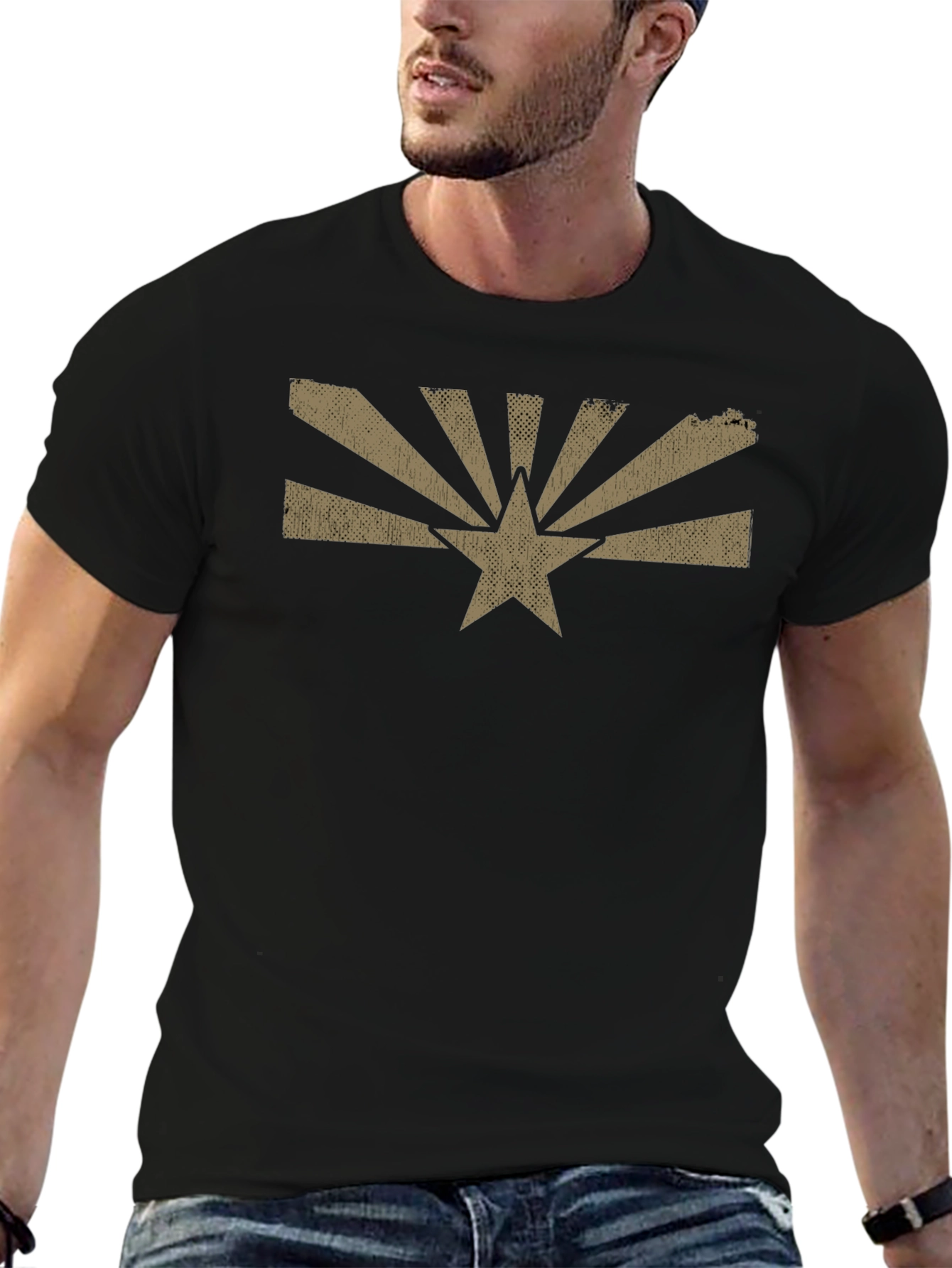 Arizona Flag Graphic Tee - Mens Black T-Shirt