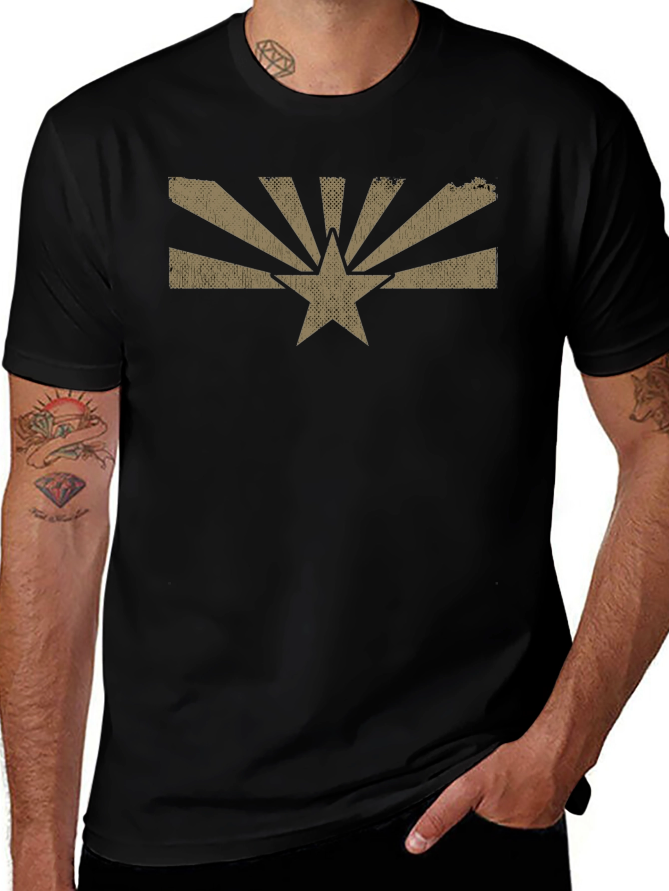Arizona Flag Graphic Tee - Mens Black T-Shirt
