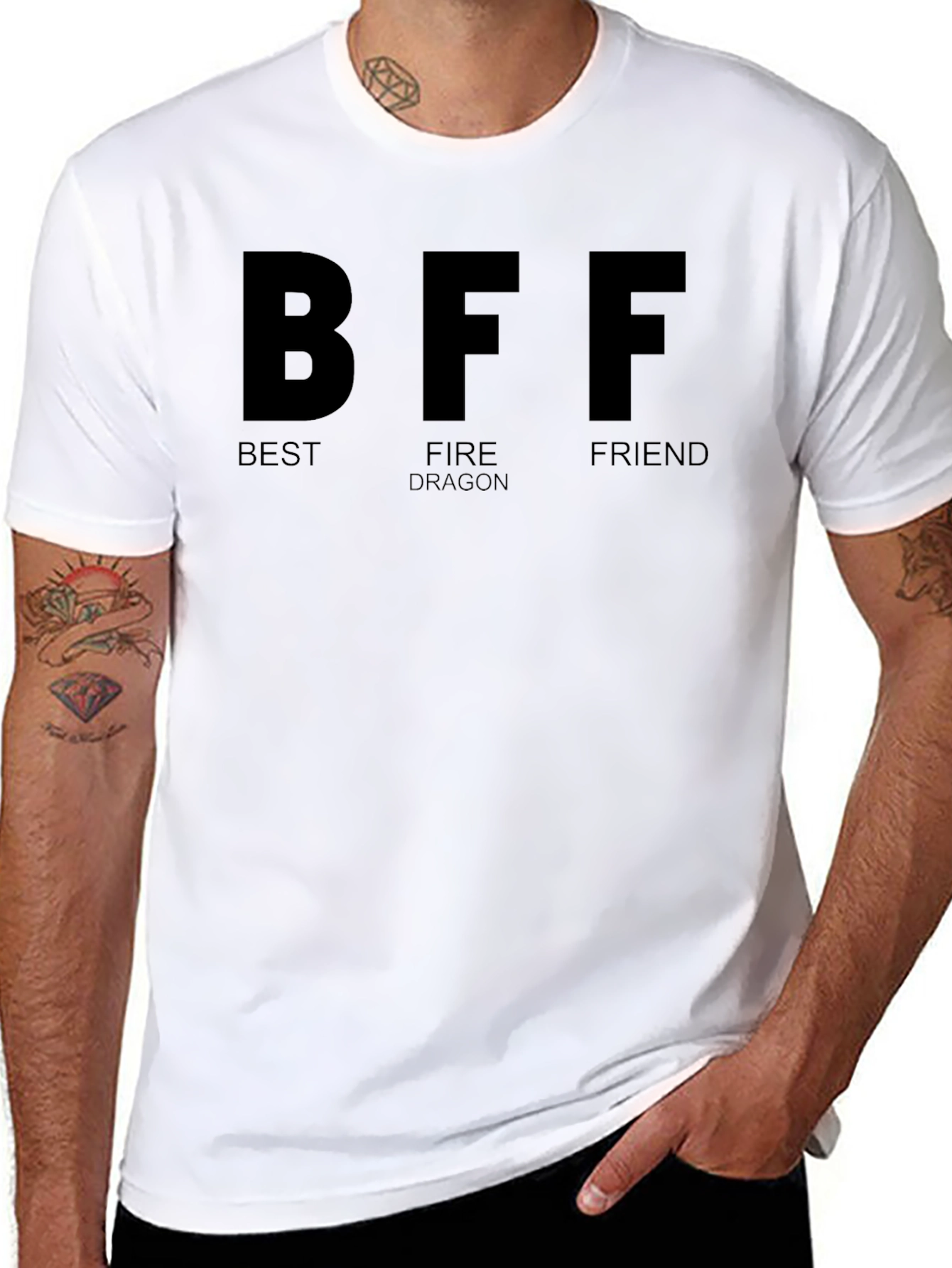 BFF Best Fire Dragon Friend T-Shirt Black