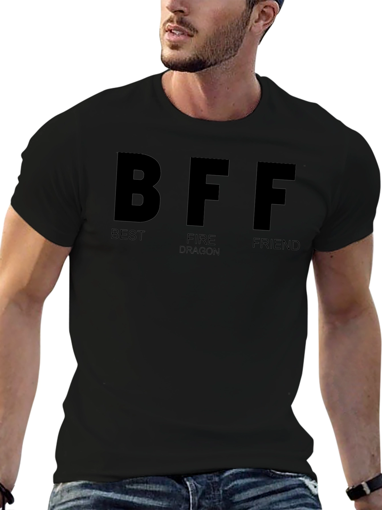 BFF Best Fire Dragon Friend T-Shirt Black