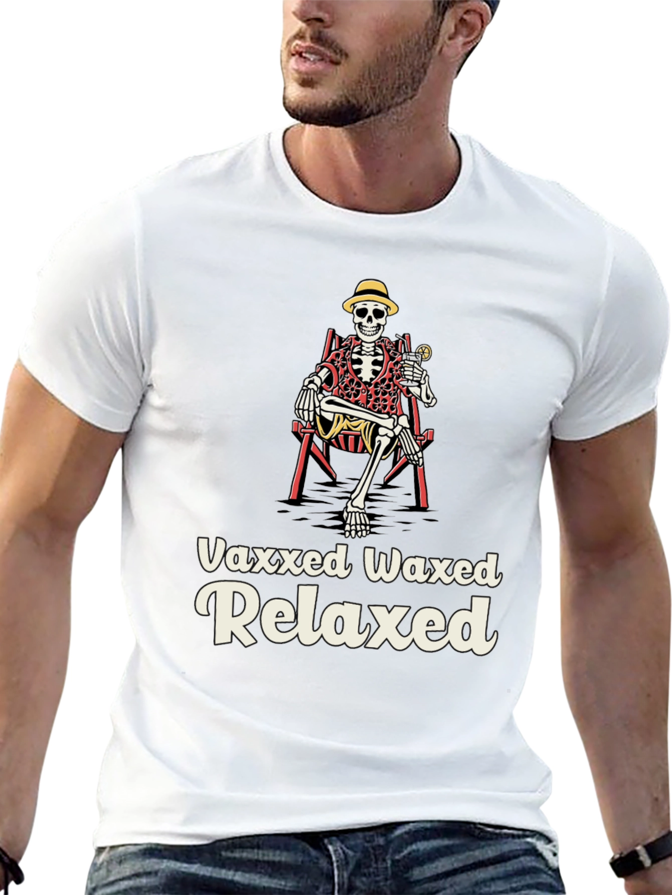 Vaxxed Waxed Relaxed Skeleton Tee