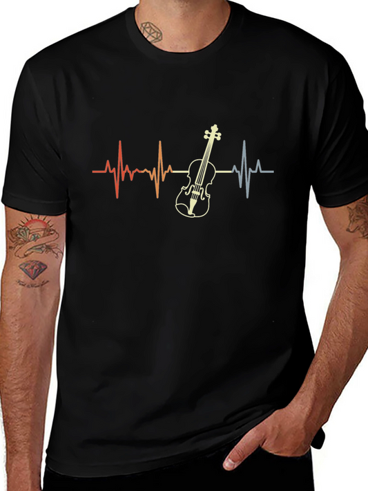 Violin Heartbeat T-Shirt - Music Lover Tee