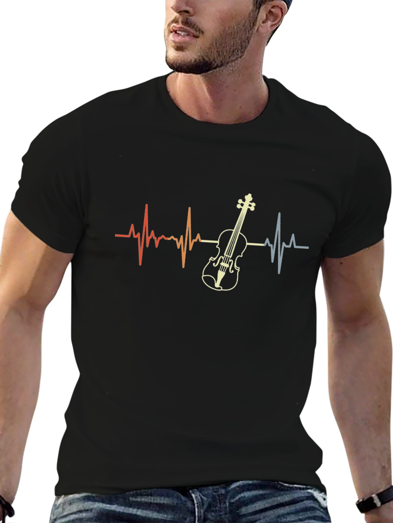 Violin Heartbeat T-Shirt - Music Lover Tee