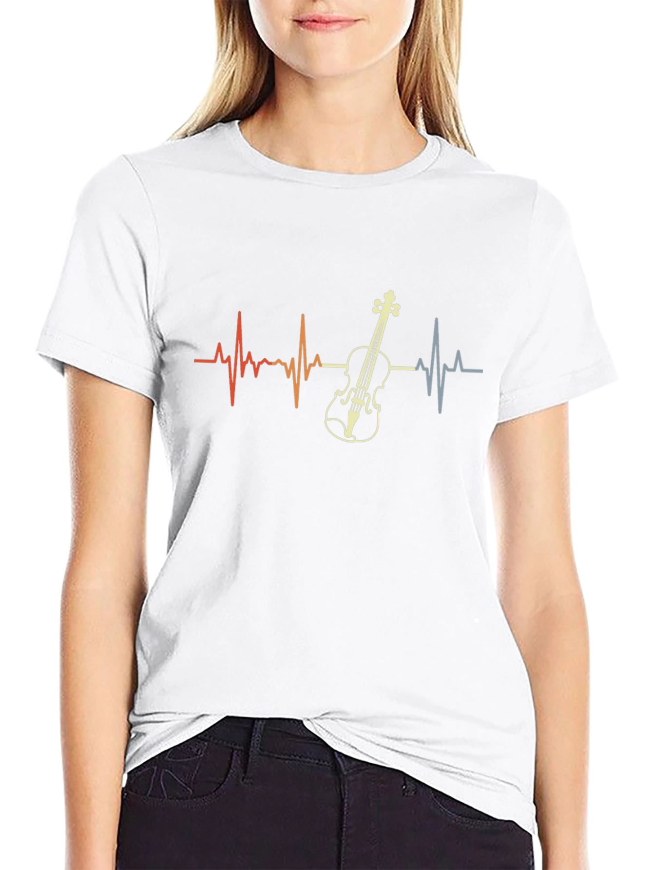 Violin Heartbeat T-Shirt - Music Lover Tee