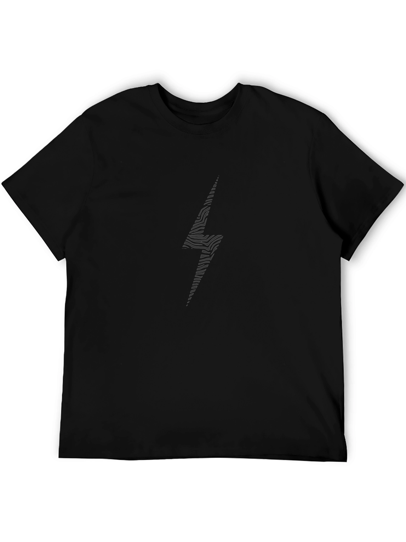 Zebra Lightning Bolt Black T-Shirt
