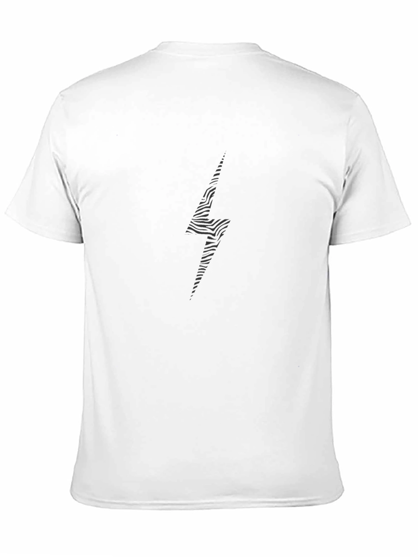 Zebra Lightning Bolt Black T-Shirt