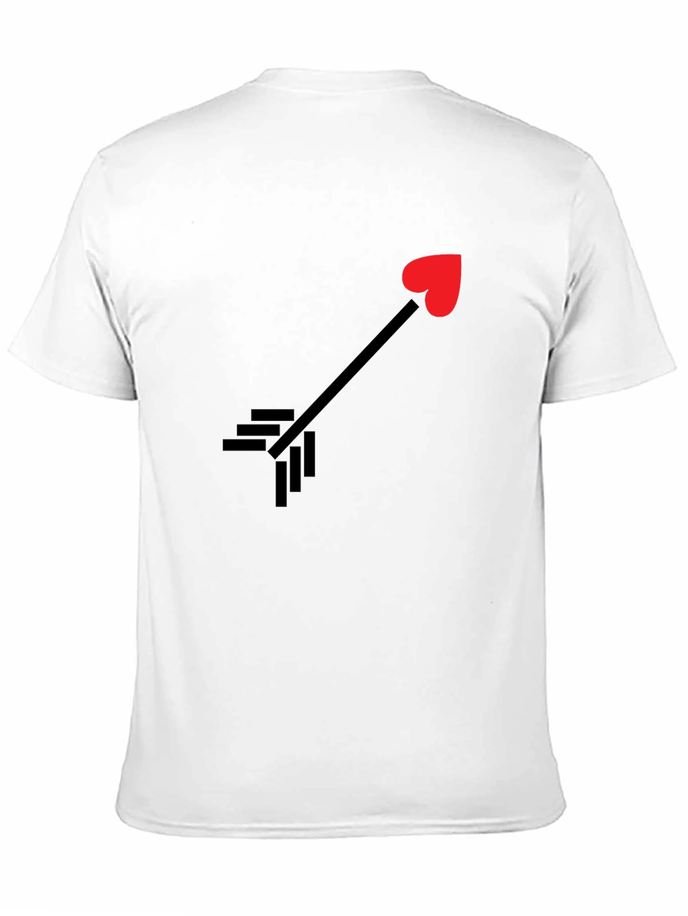 Black T-Shirt with Heart Arrow Graphic