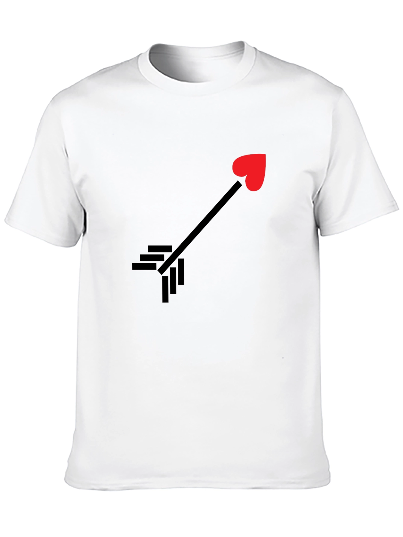 Black T-Shirt with Heart Arrow Graphic