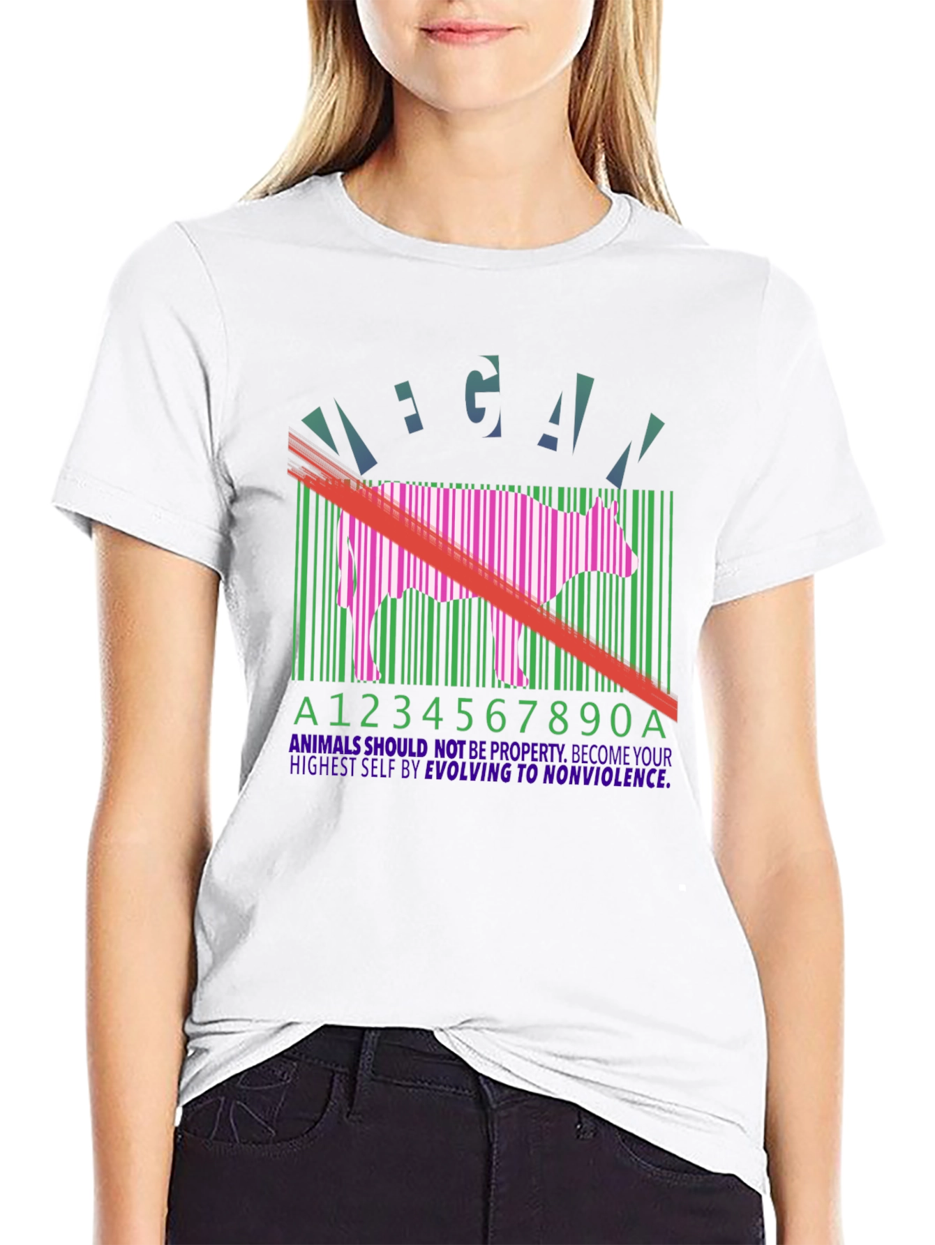 Vegan Cow Barcode T-Shirt