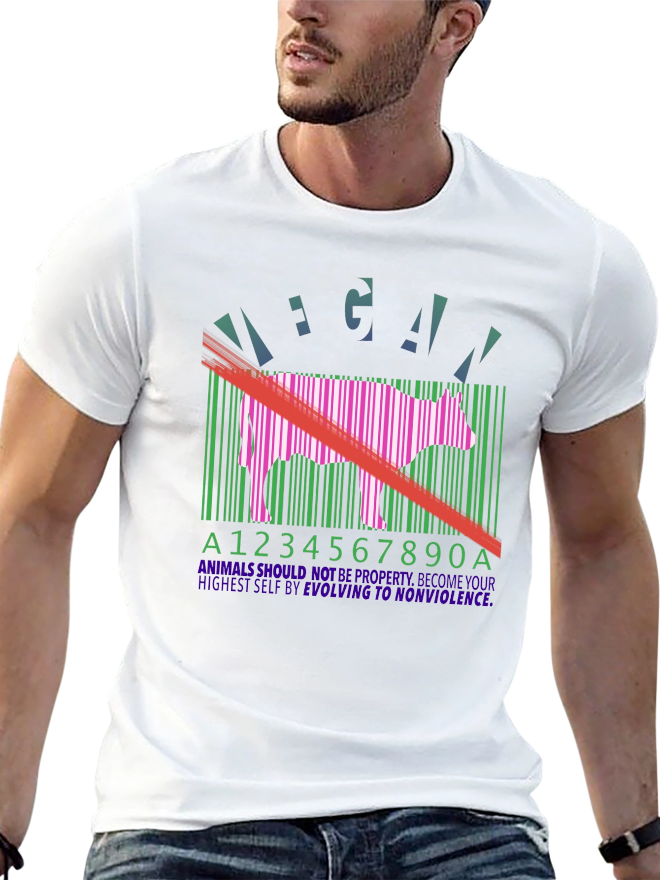 Vegan Cow Barcode T-Shirt