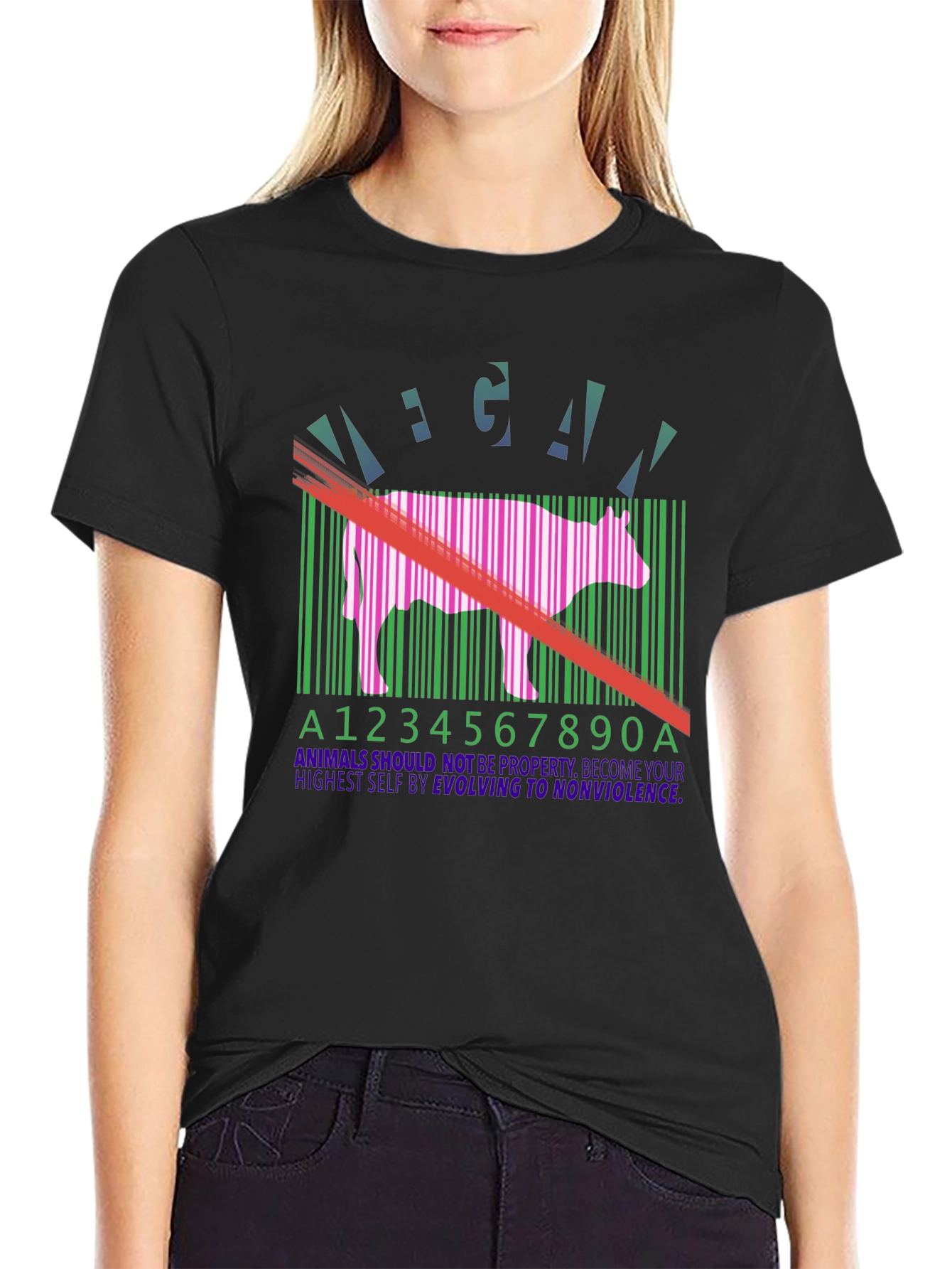 Vegan Cow Barcode T-Shirt