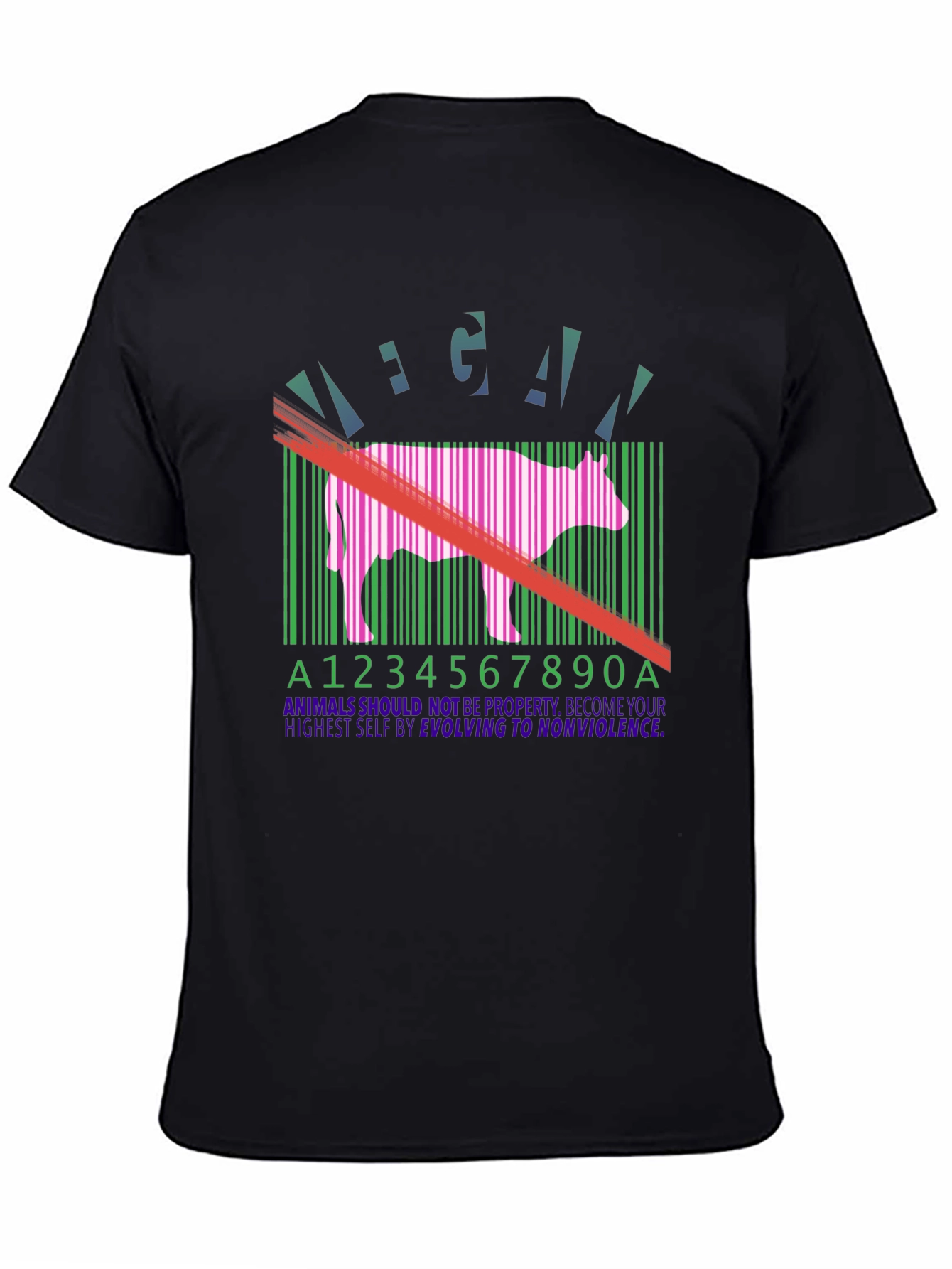 Vegan Cow Barcode T-Shirt