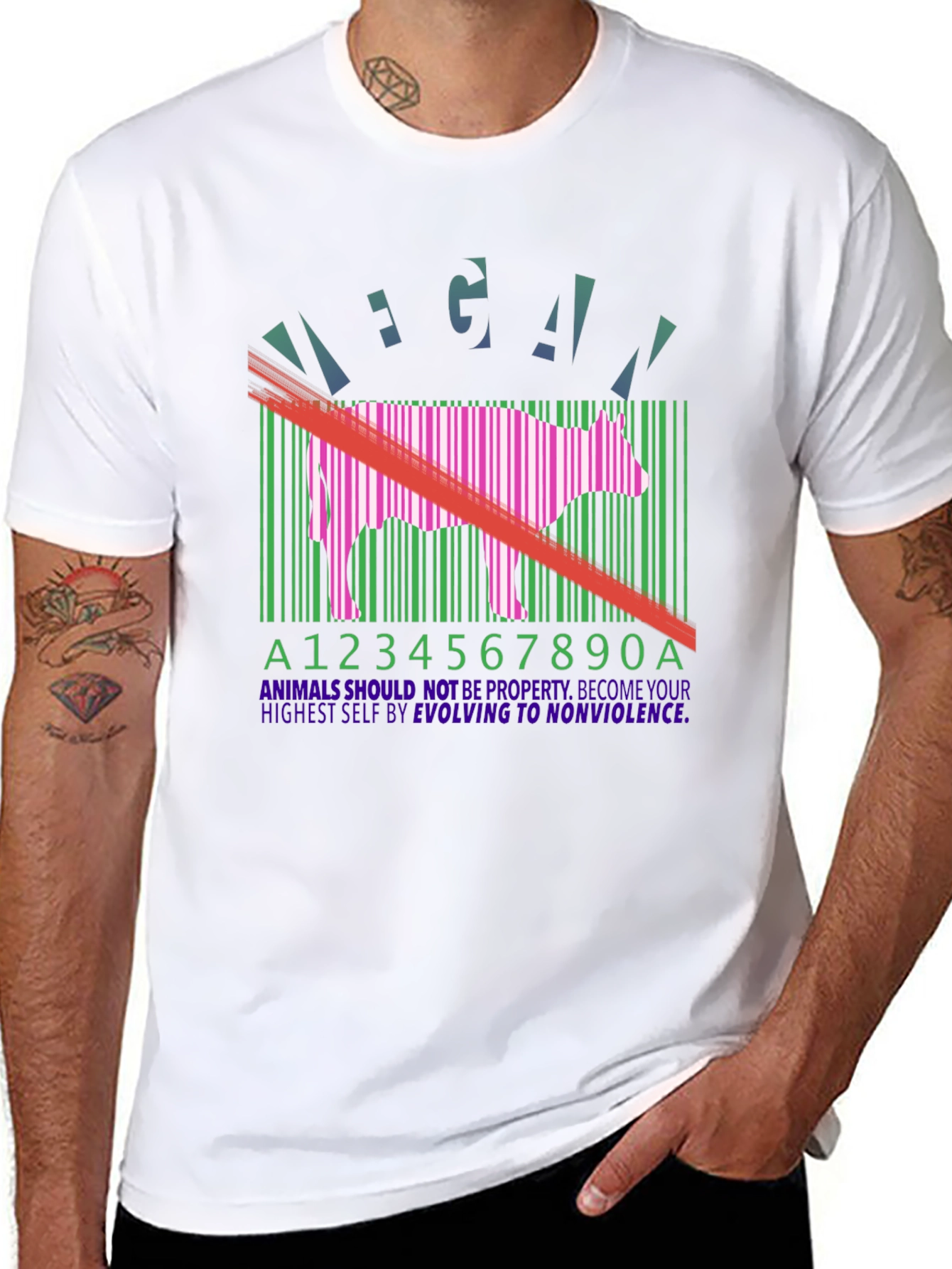 Vegan Cow Barcode T-Shirt