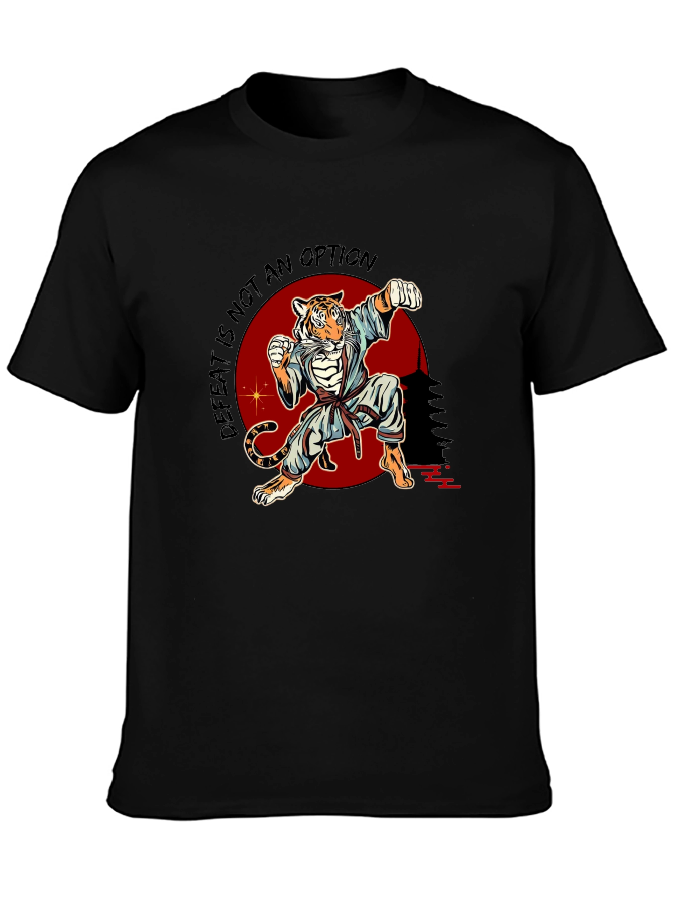 Tiger Karate Graphic Black T-Shirt