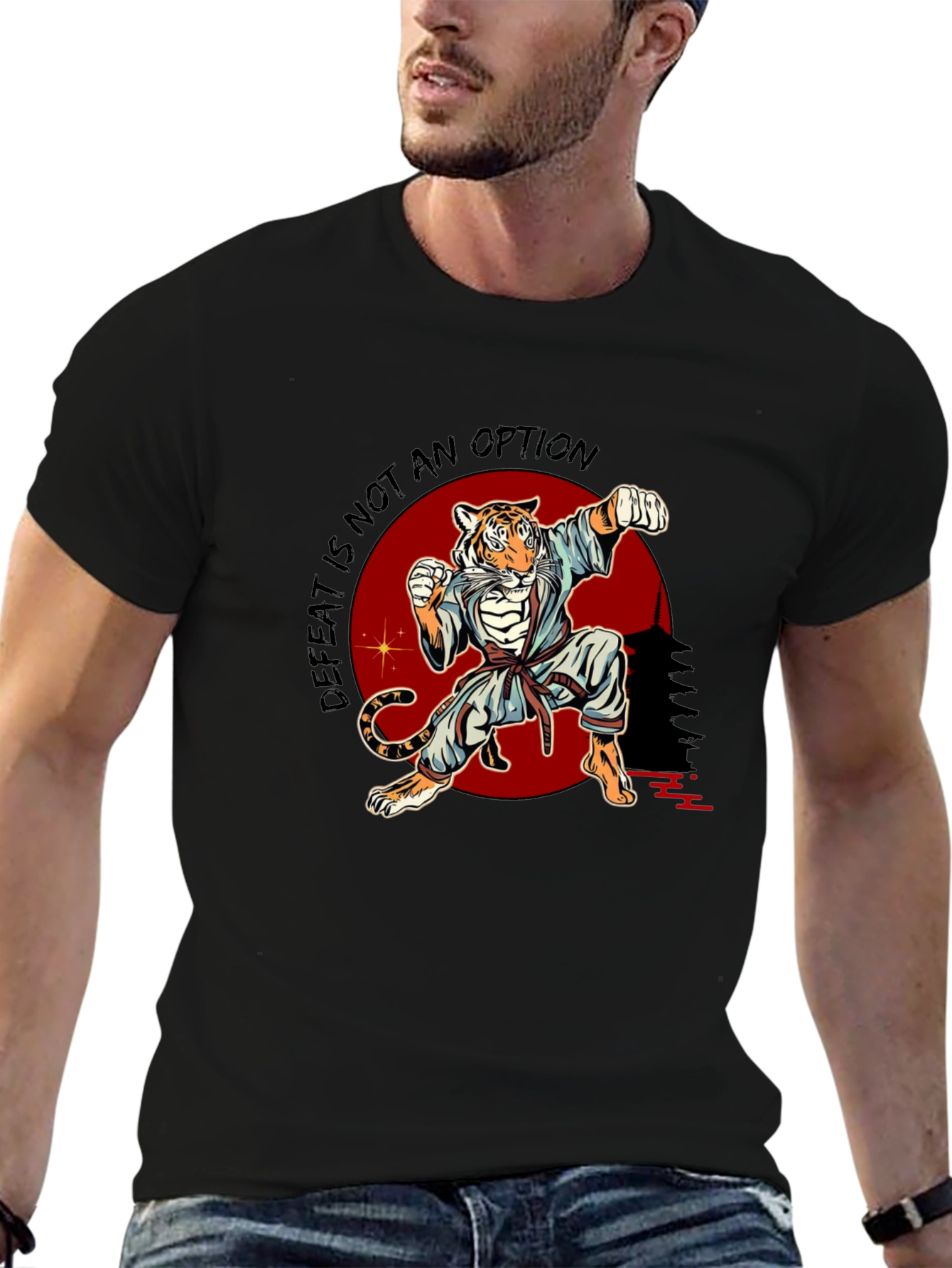 Tiger Karate Graphic Black T-Shirt
