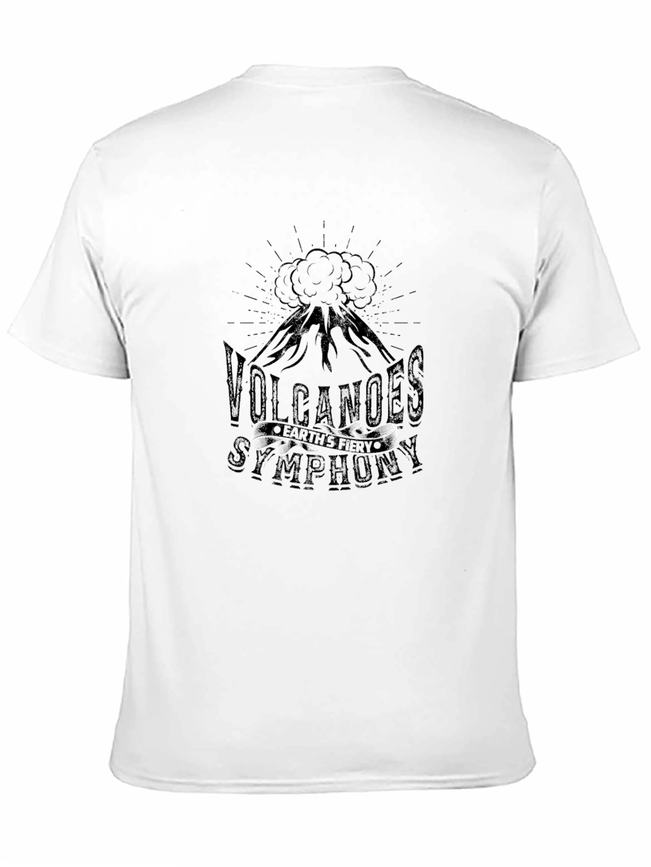 Volcanoes Symphony Mens Black Graphic T-Shirt
