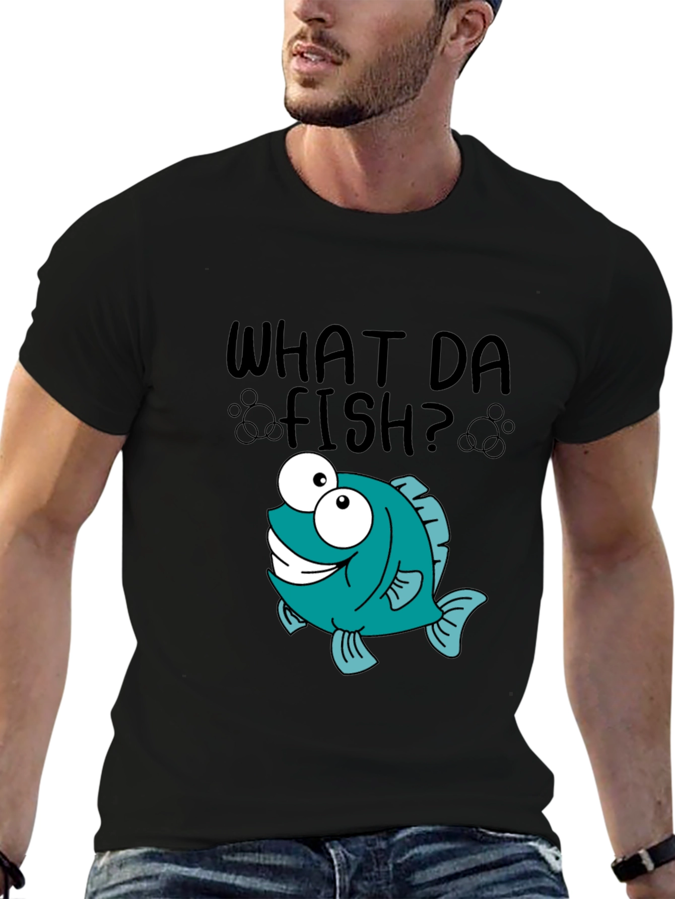 What Da Fish T-Shirt - Cartoon Fish Graphic Tee