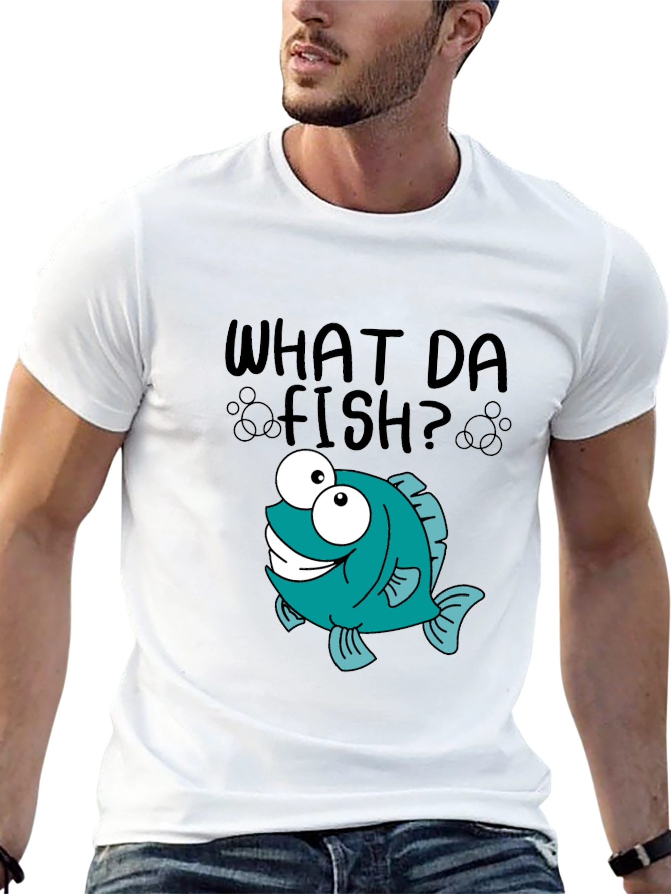What Da Fish T-Shirt - Cartoon Fish Graphic Tee