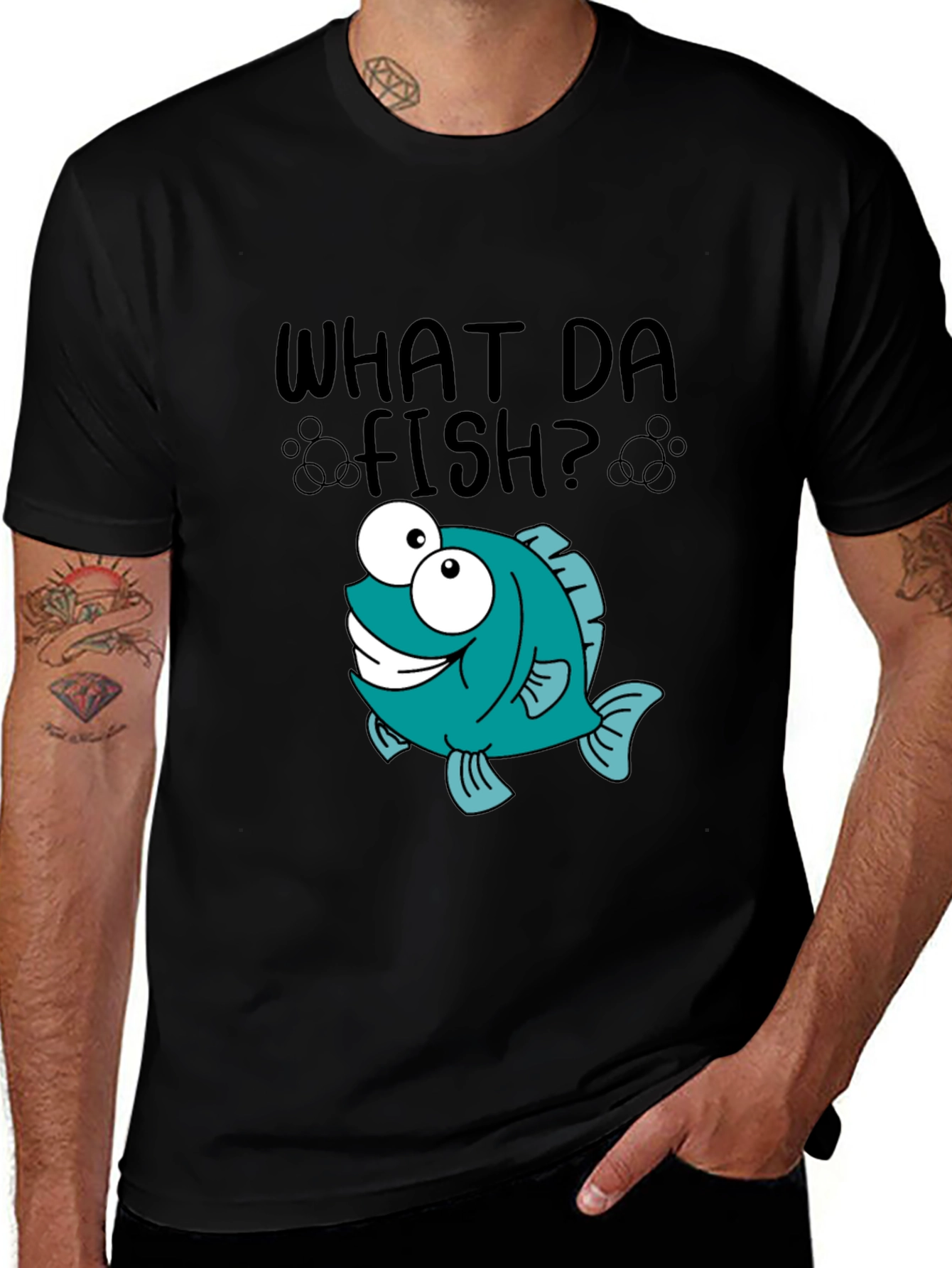 What Da Fish T-Shirt - Cartoon Fish Graphic Tee