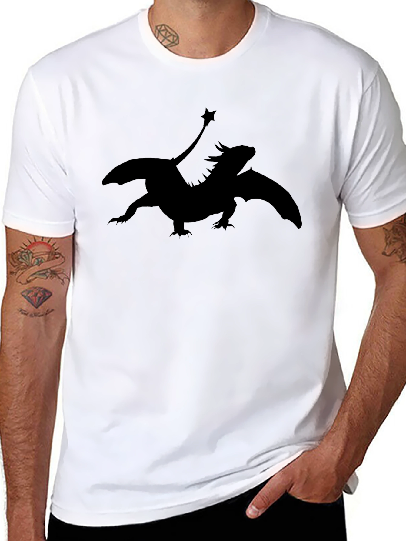 Black Dragon Silhouette Graphic Tee