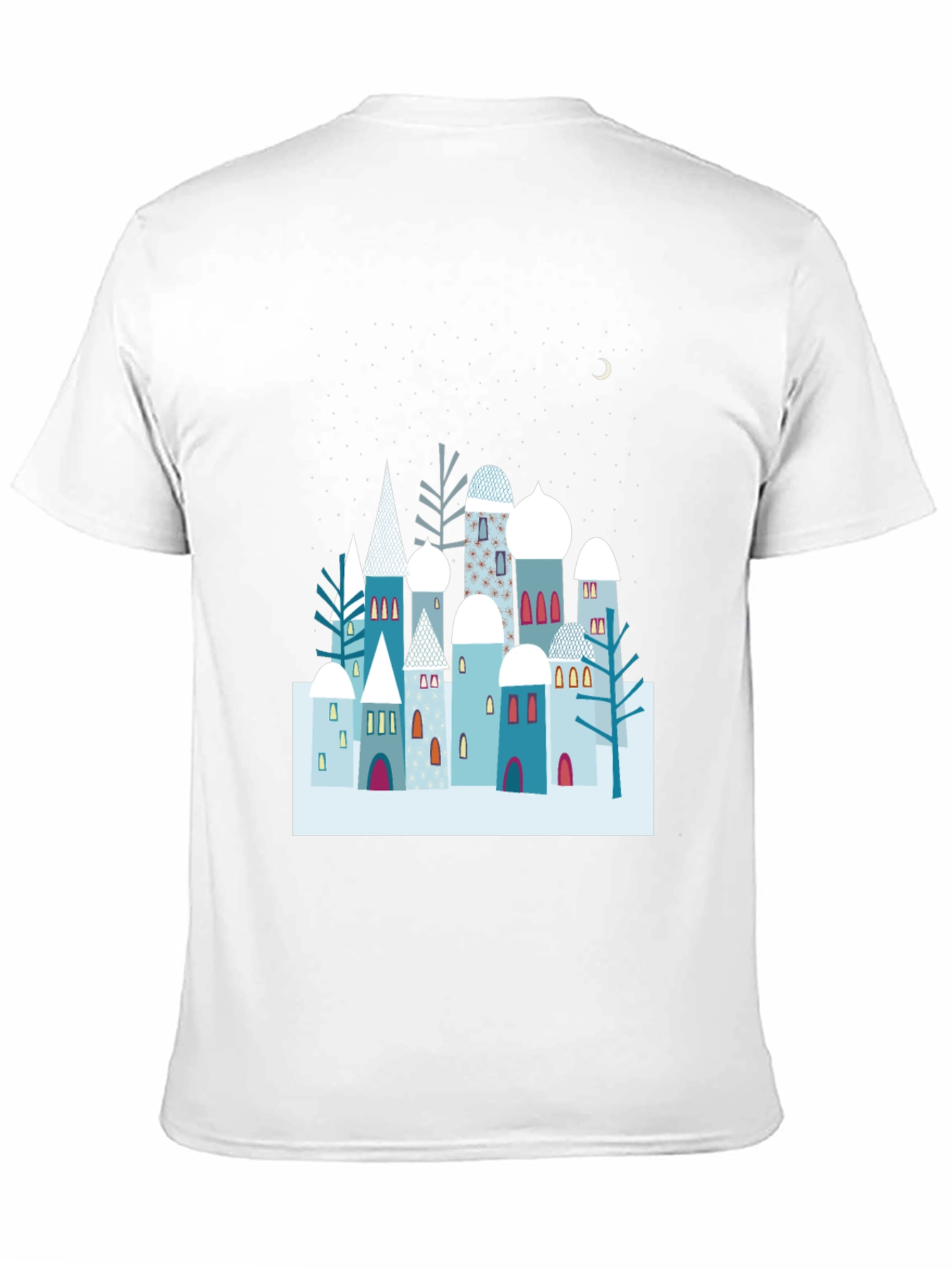 Winter Village Graphic Tee - Unique Design Soft Cotton