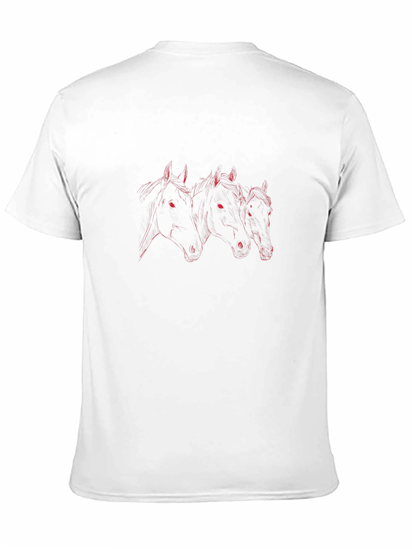 Black T-Shirt with Red Horse Heads Design
