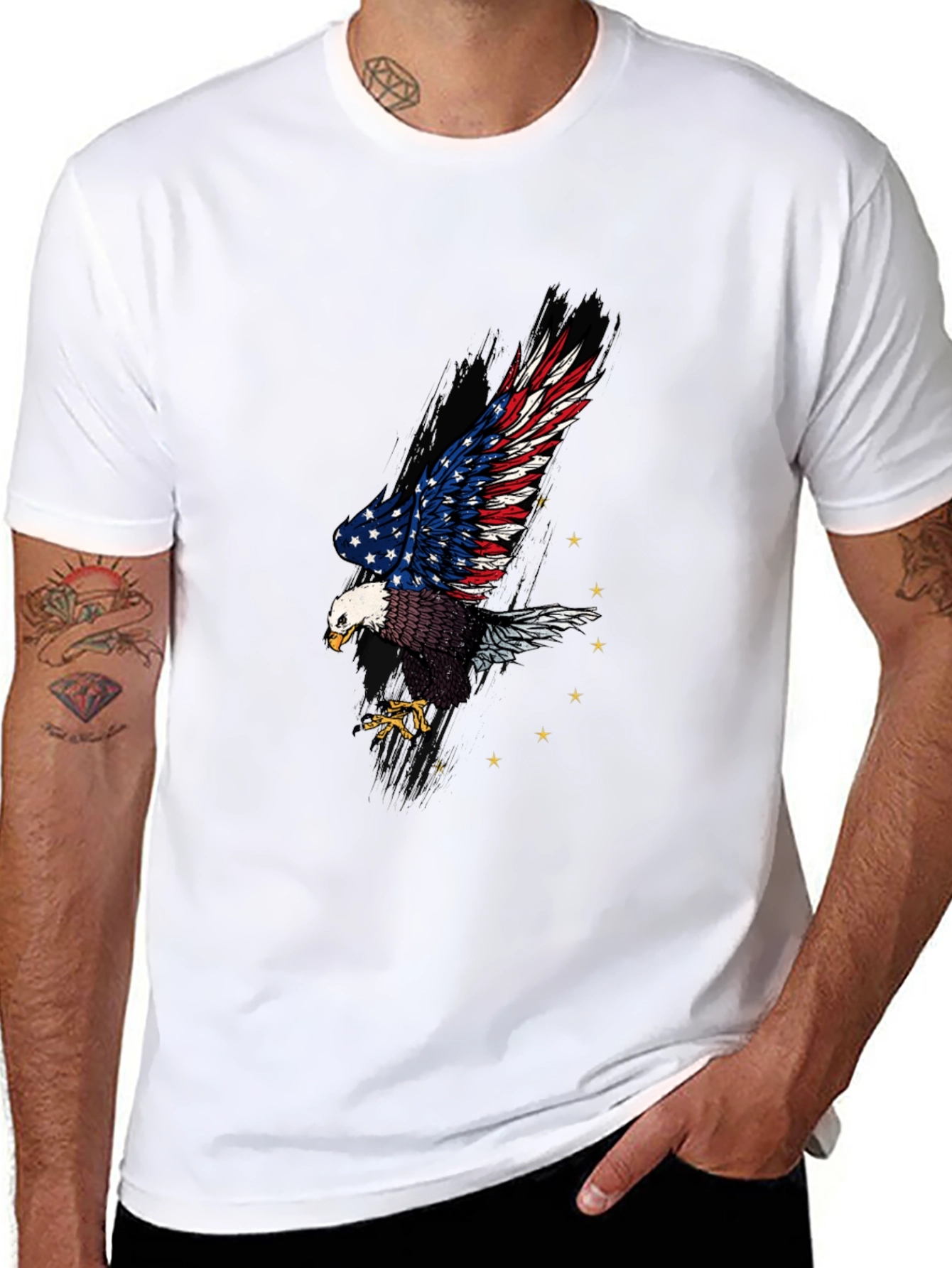 American Eagle Graphic Print Black T-Shirt