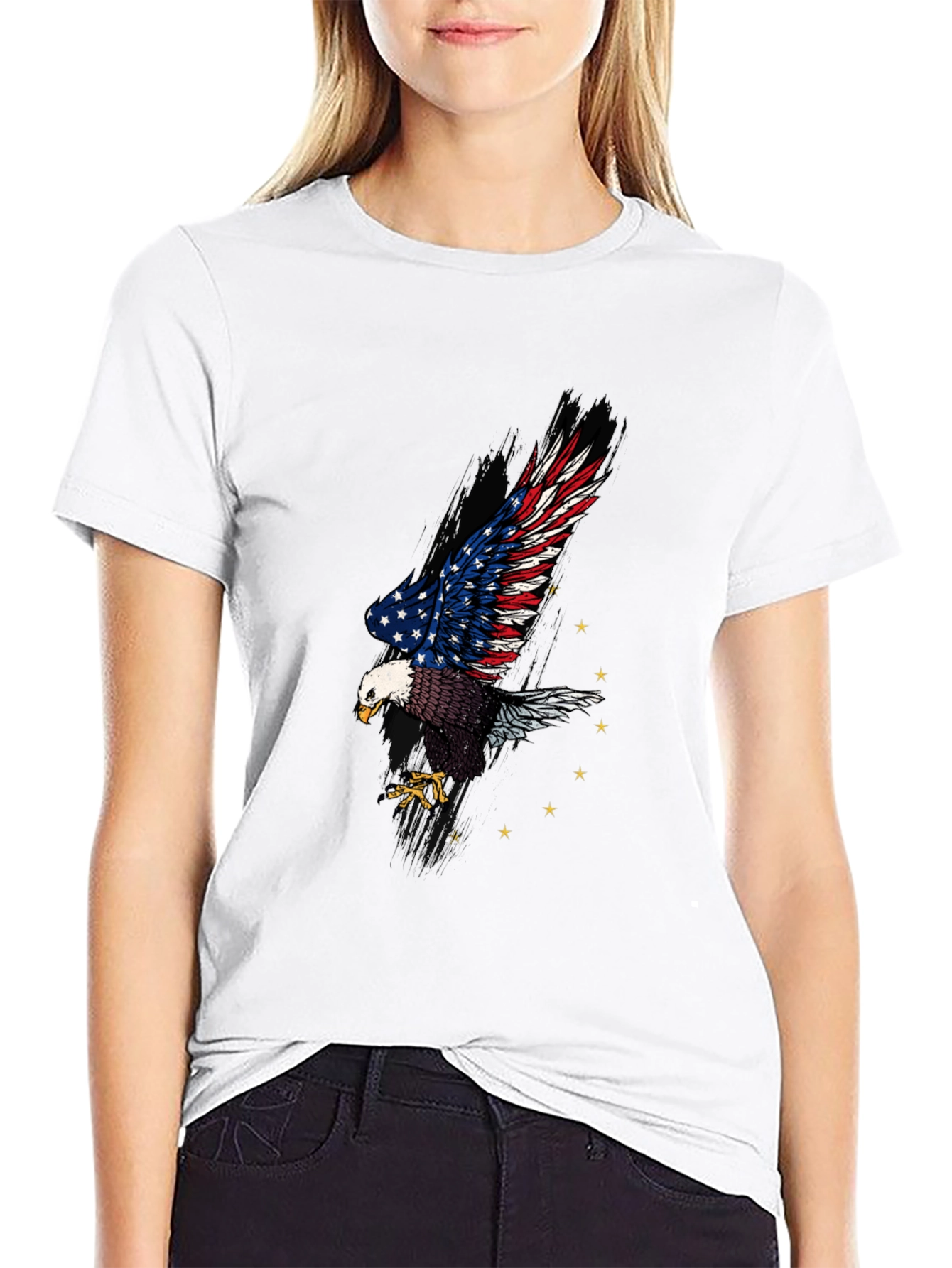 American Eagle Graphic Print Black T-Shirt