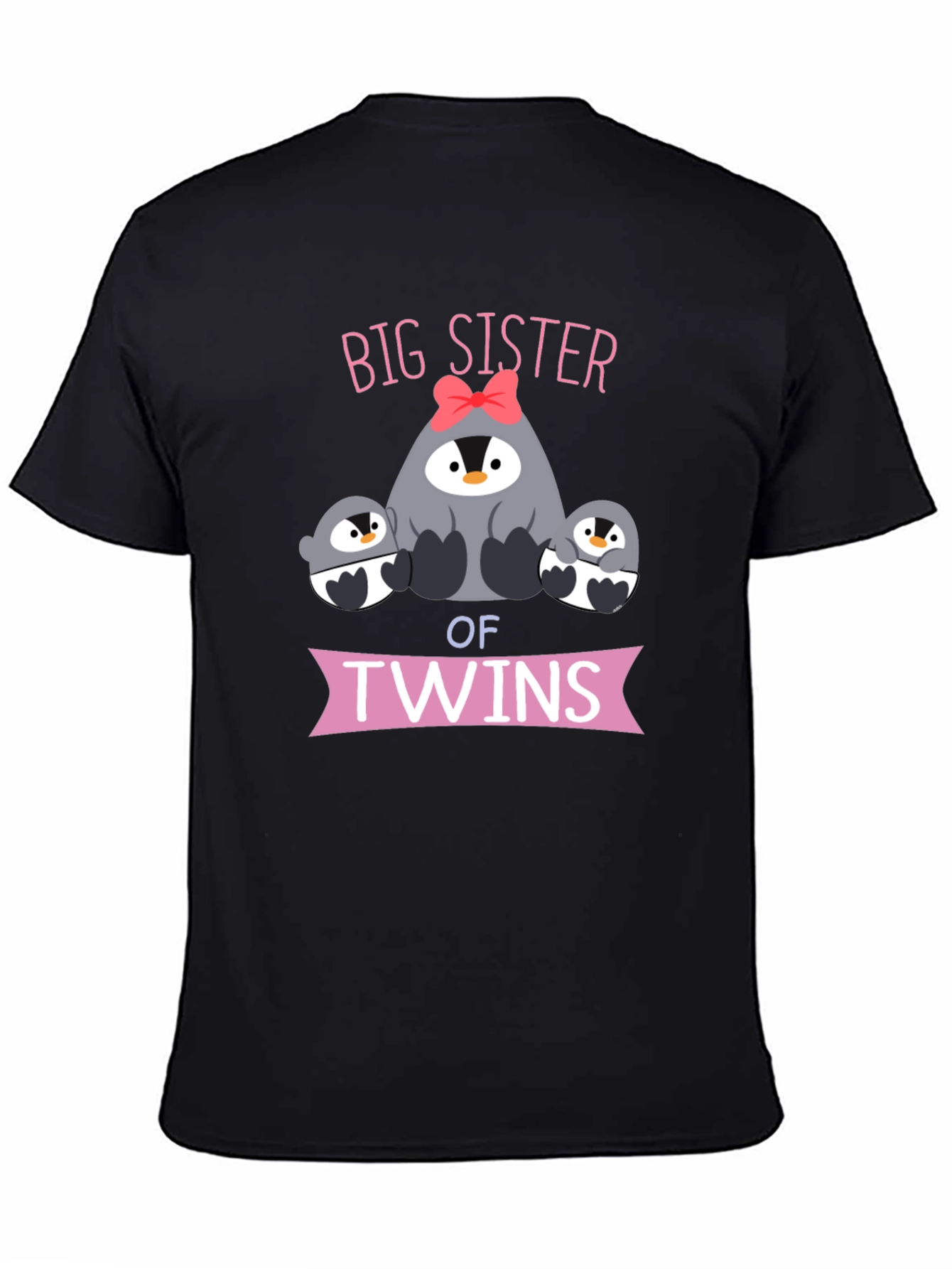Big Sister of Twins Penguin T-Shirt
