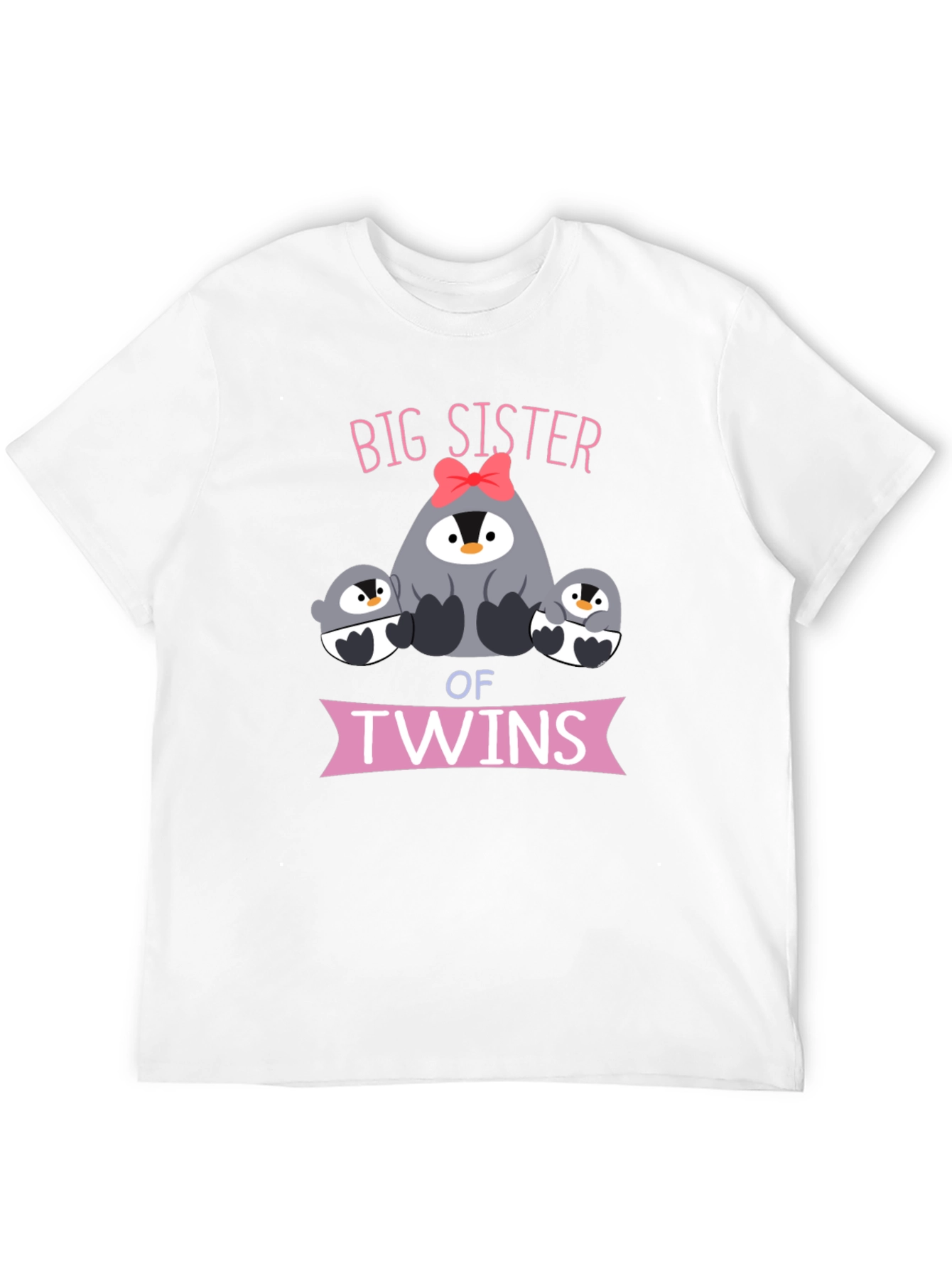 Big Sister of Twins Penguin T-Shirt