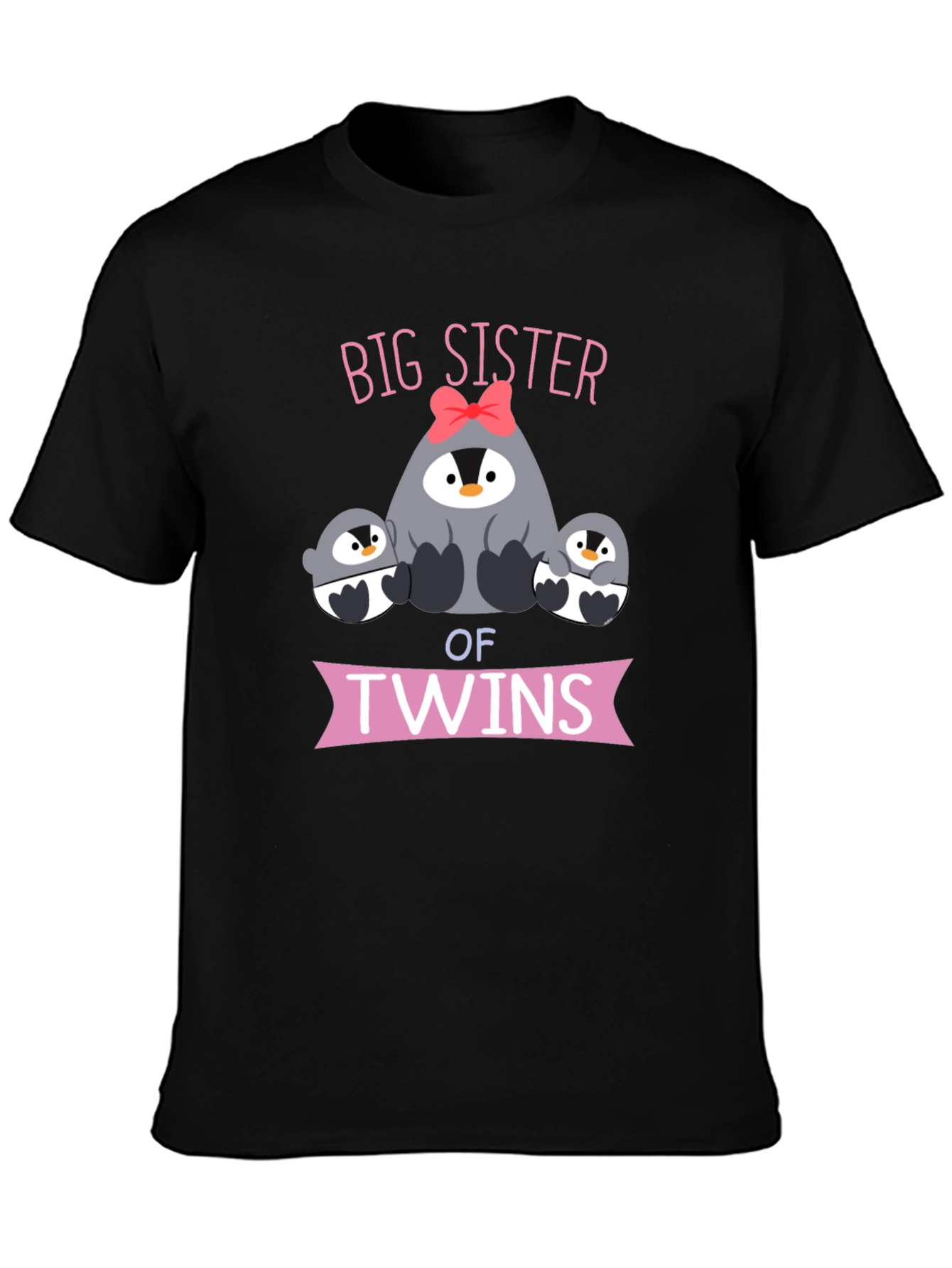 Big Sister of Twins Penguin T-Shirt