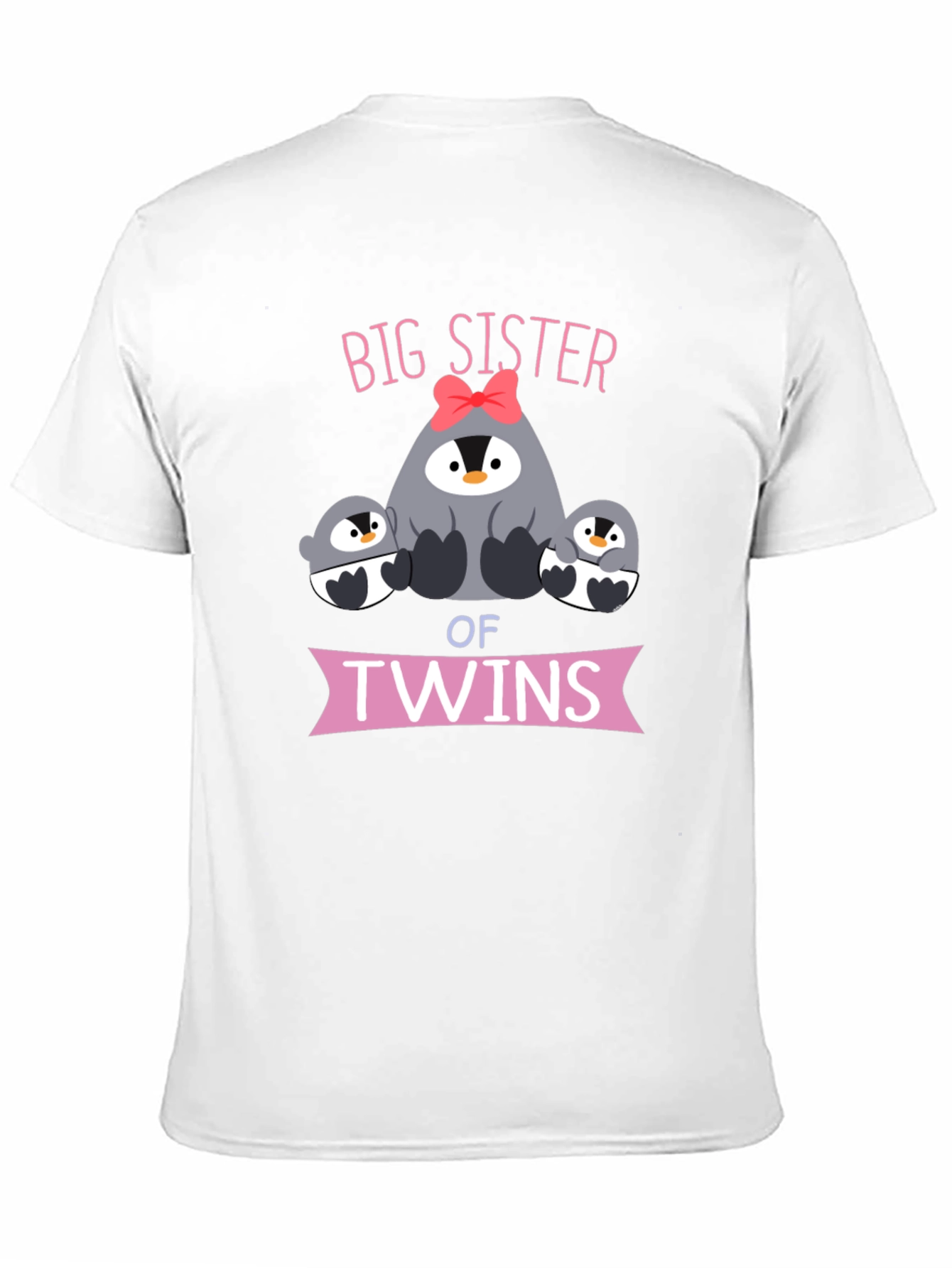 Big Sister of Twins Penguin T-Shirt