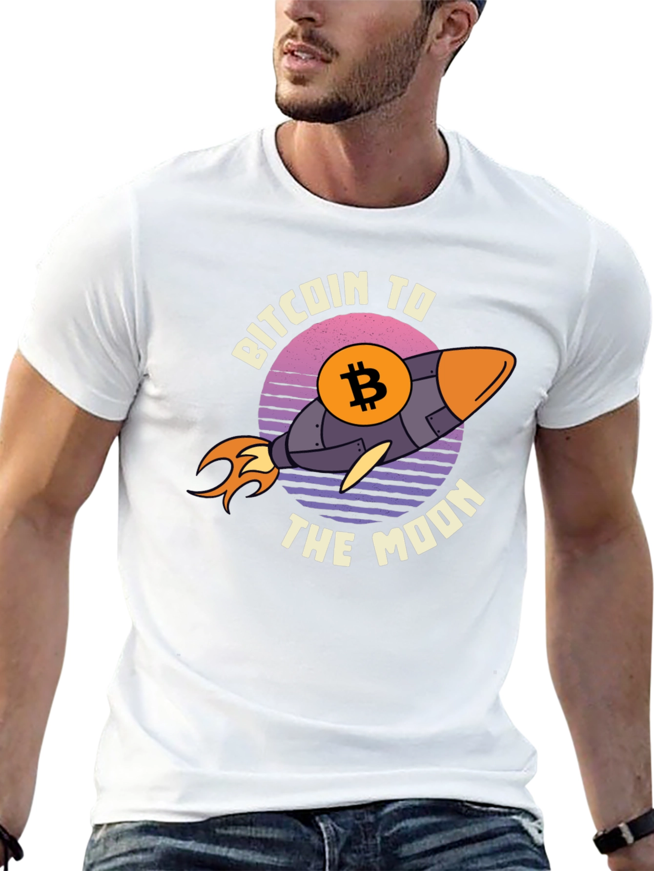 Bitcoin to the Moon Graphic Tee - Black