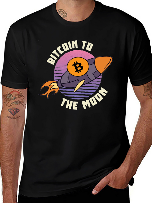 Bitcoin to the Moon Graphic Tee - Black