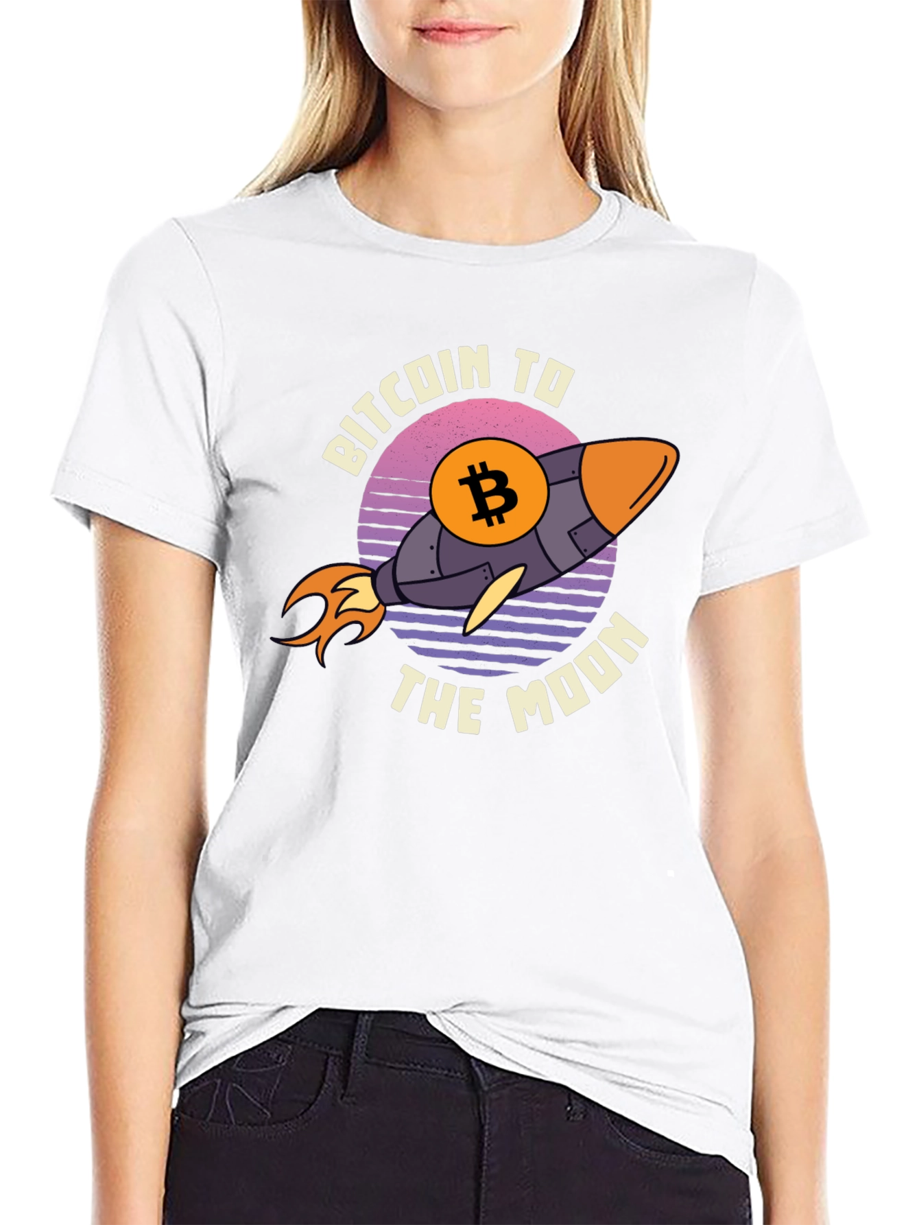 Bitcoin to the Moon Graphic Tee - Black