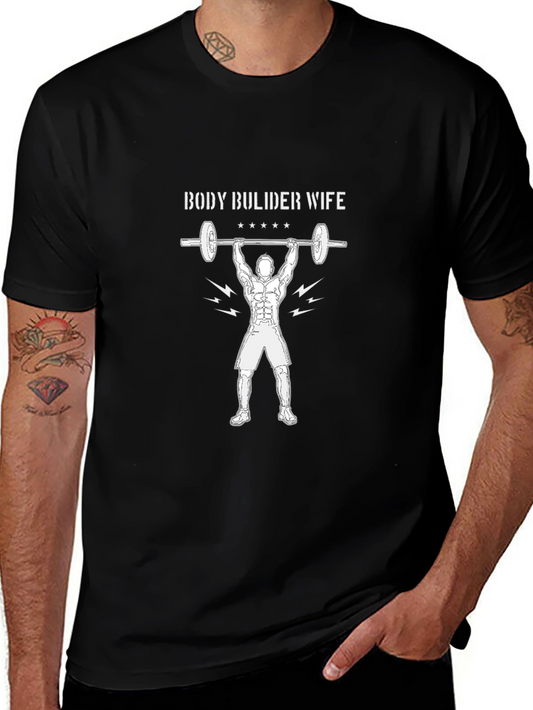 Bodybuilder Wife Graphic Tee - Black Cotton Blend