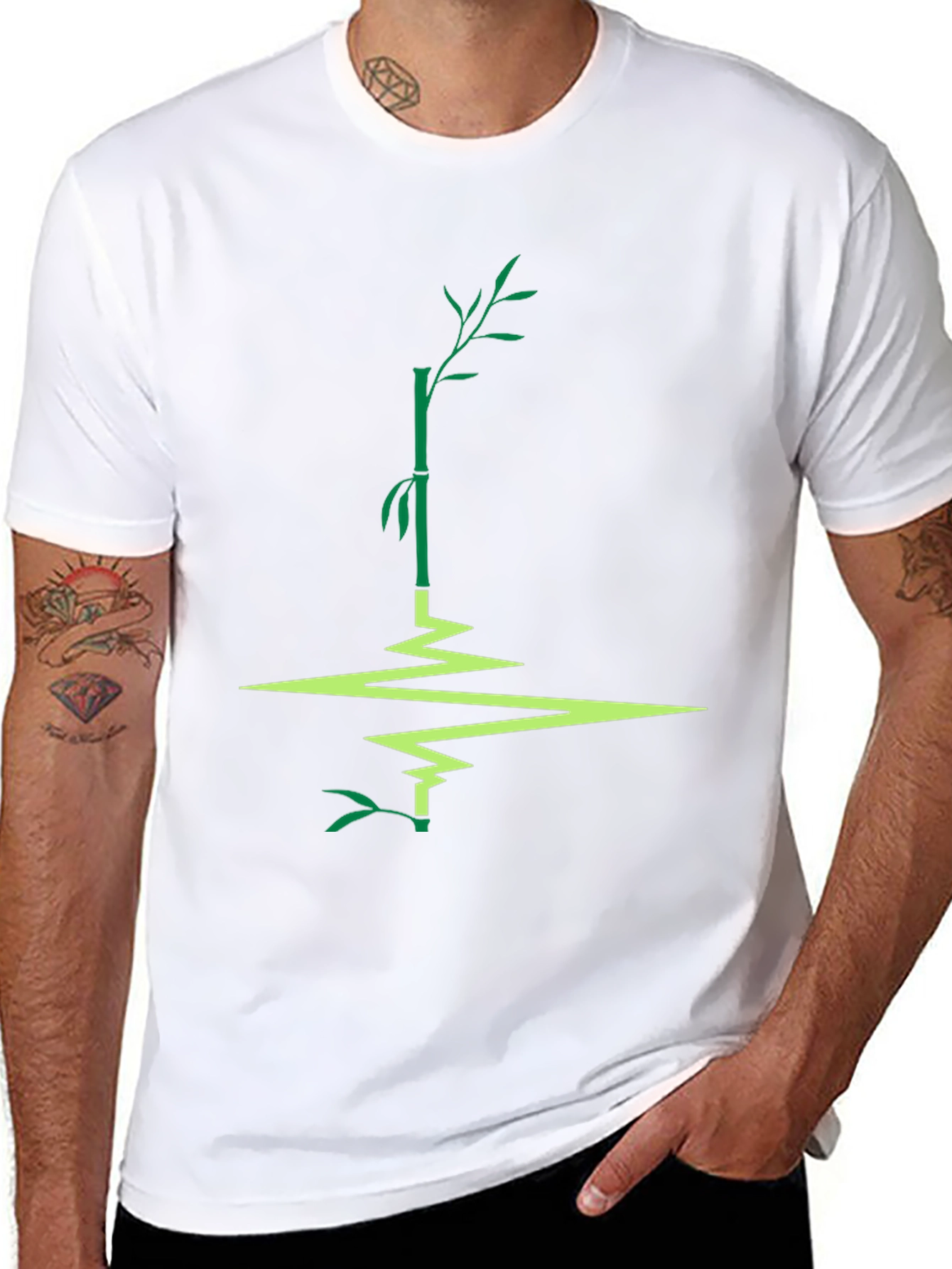 Bamboo Reflection Graphic Tee - Stylish Mens T-Shirt
