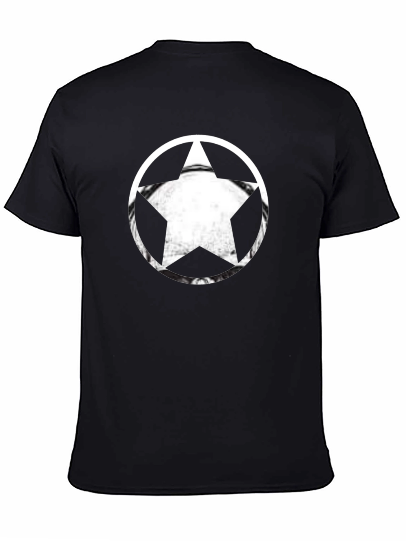 Black T-Shirt with Star Circle Graphic