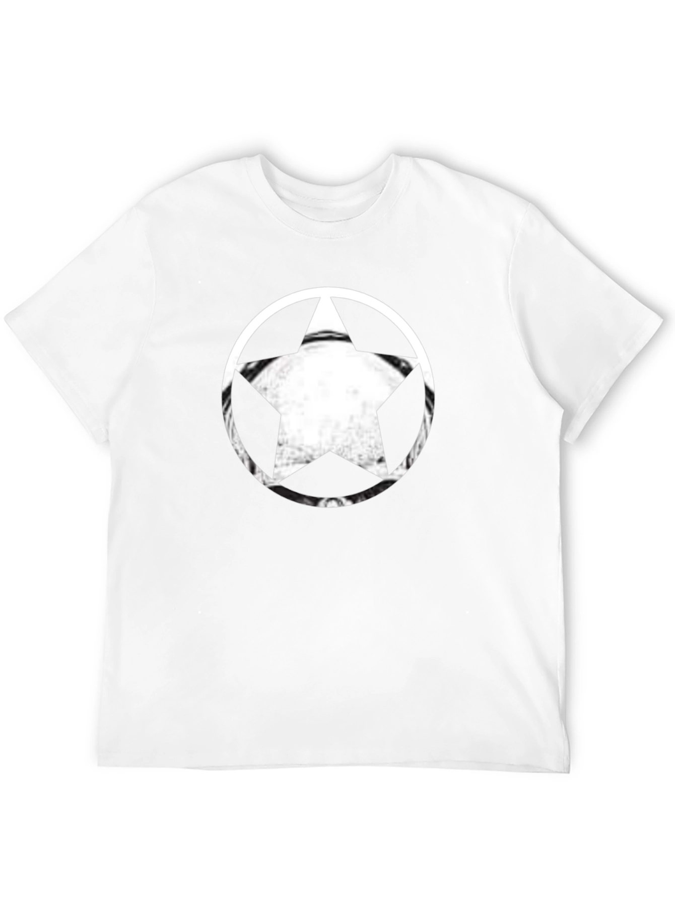 Black T-Shirt with Star Circle Graphic