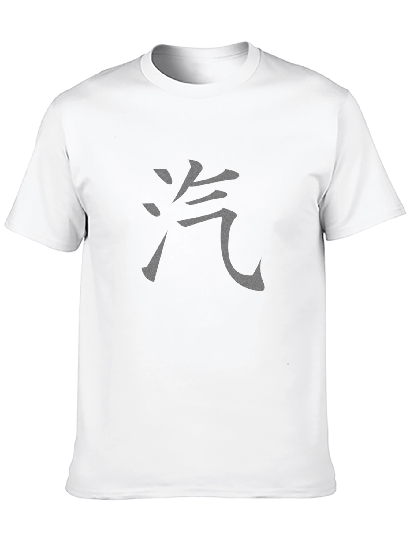 Black Tee with Asian Character Graphic Print