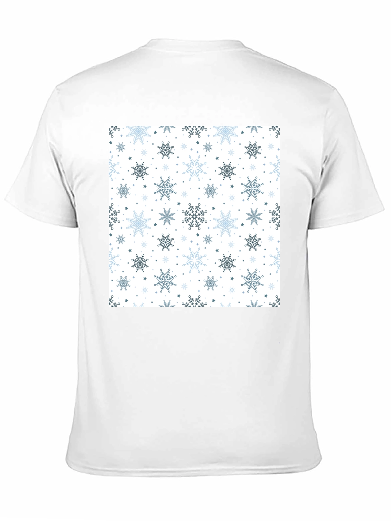 Winter Snowflake Pattern Black T-Shirt