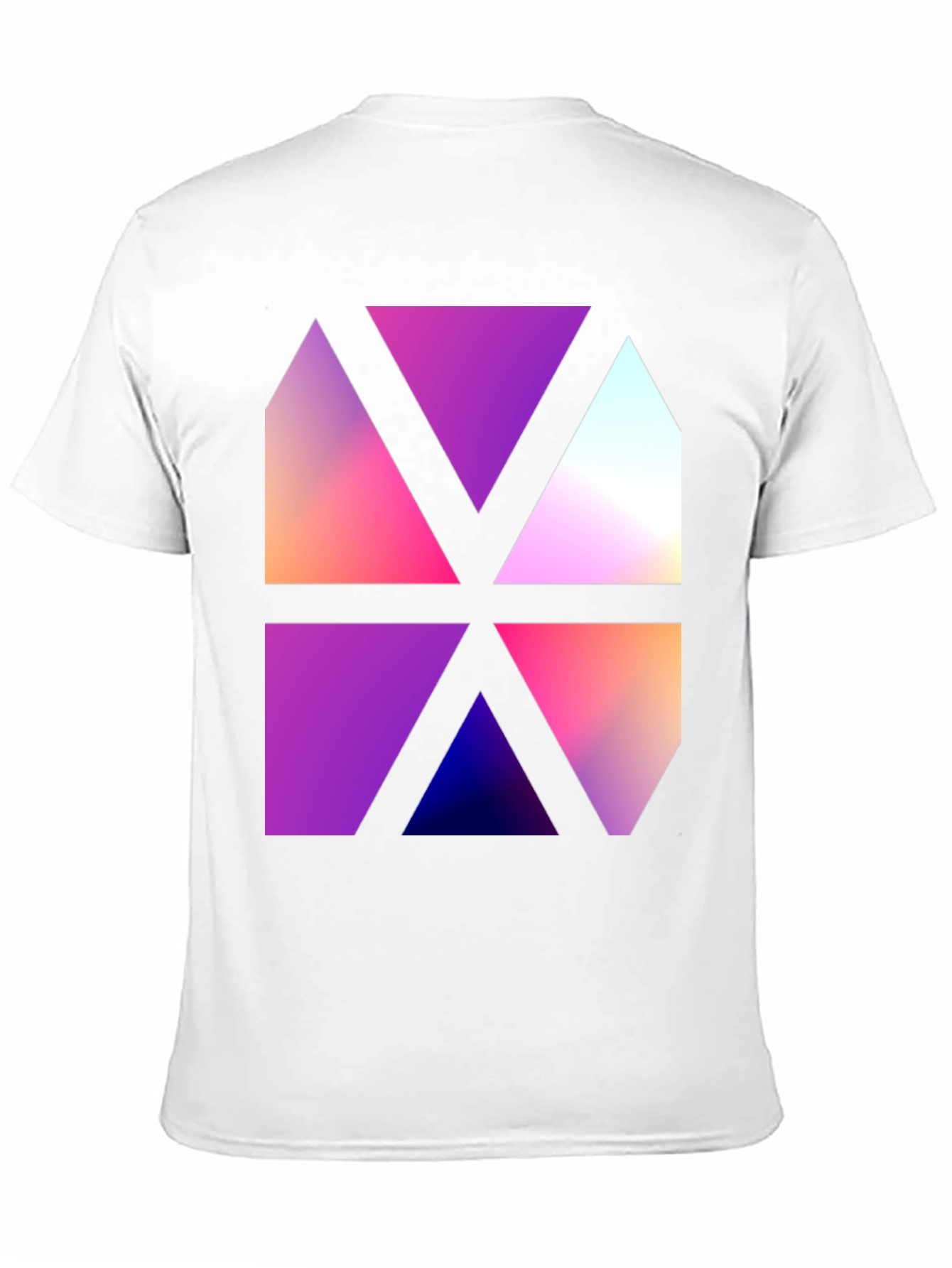Abstract Geometric Triangle Graphic Black T-Shirt