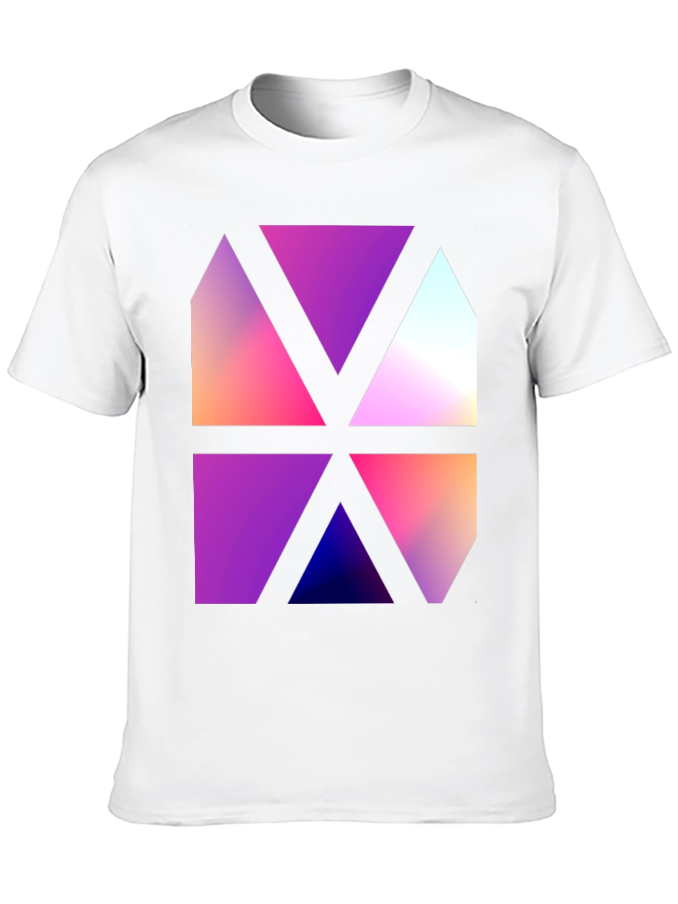 Abstract Geometric Triangle Graphic Black T-Shirt