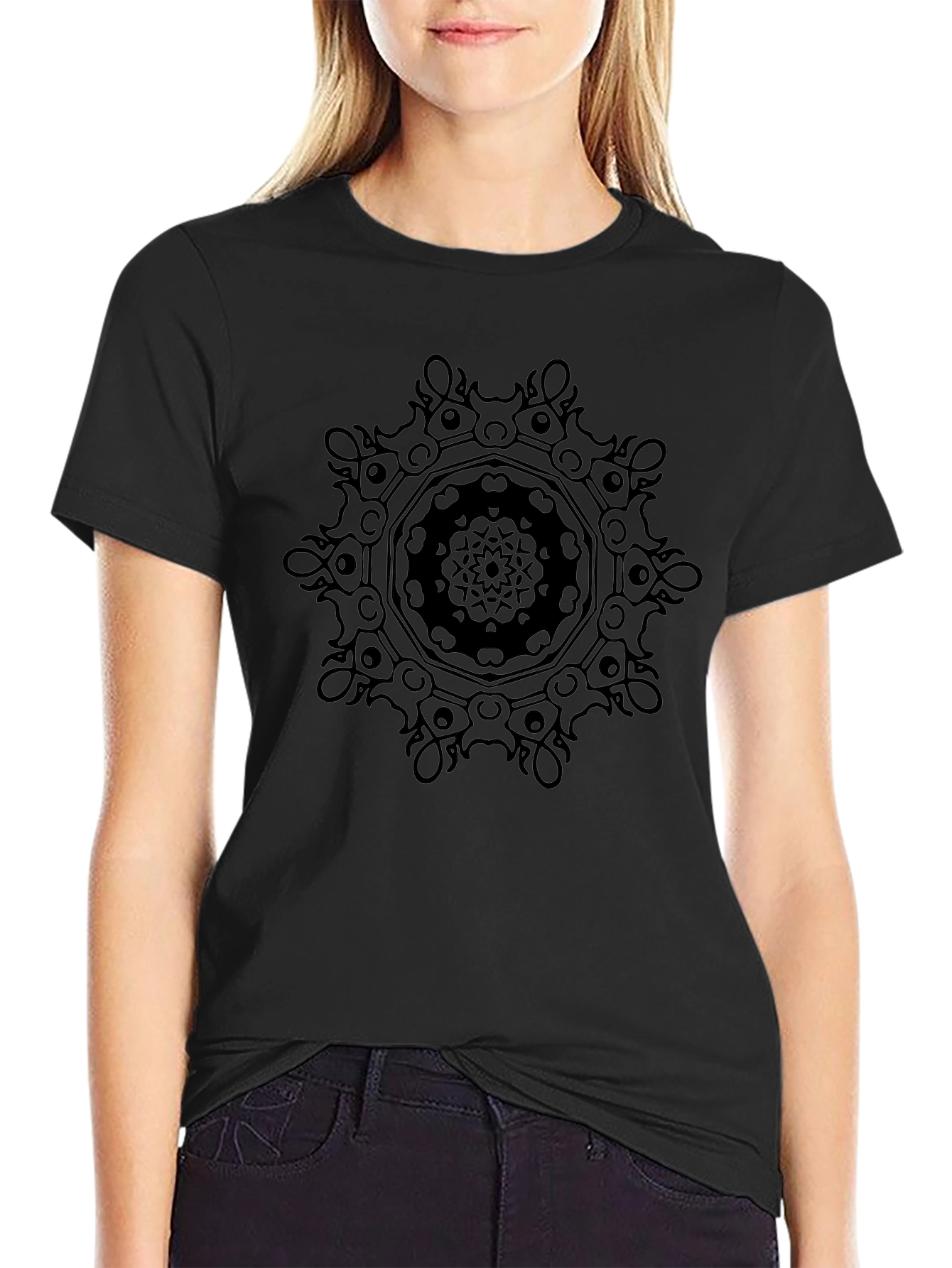 Black Mandala Graphic T-Shirt | Stylish Casual Wear