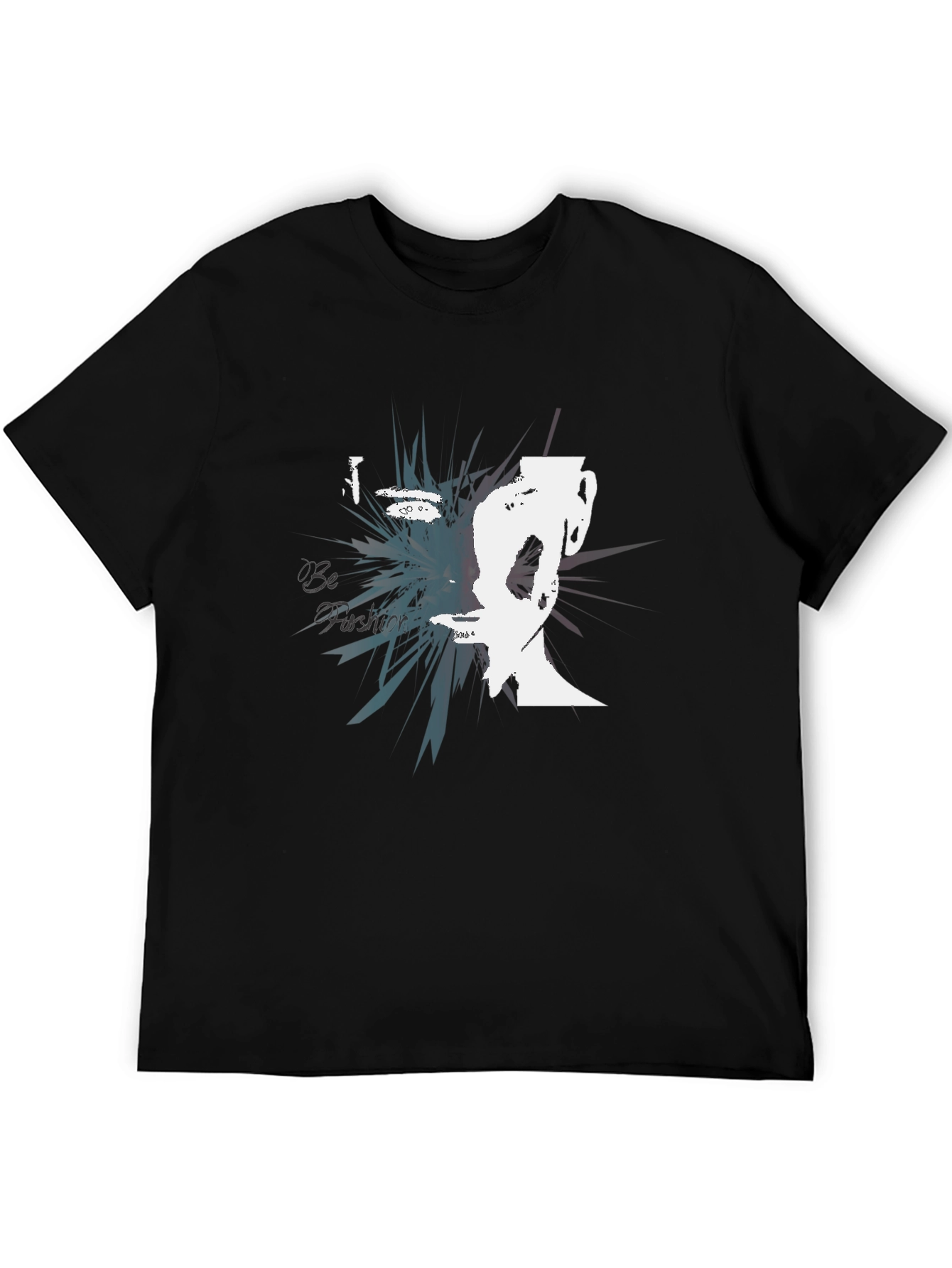 Abstract Face Graphic Black T-Shirt