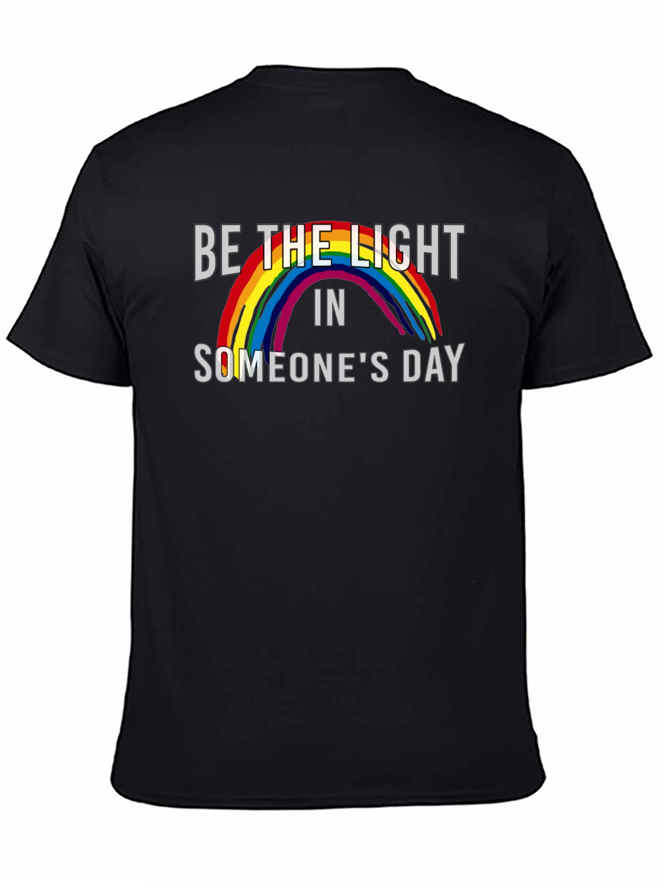 Be the Light Rainbow Graphic Tee - Black