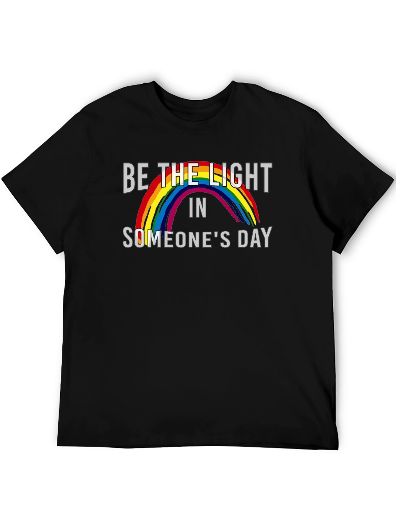 Be the Light Rainbow Graphic Tee - Black